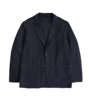 Kaptain Sunshine Cotton Linen Take Easy Jacket: Navy