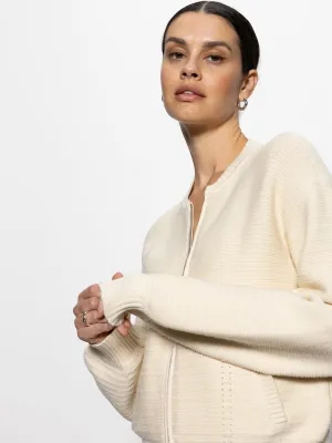 Knitted Bomber Jacket Muslin