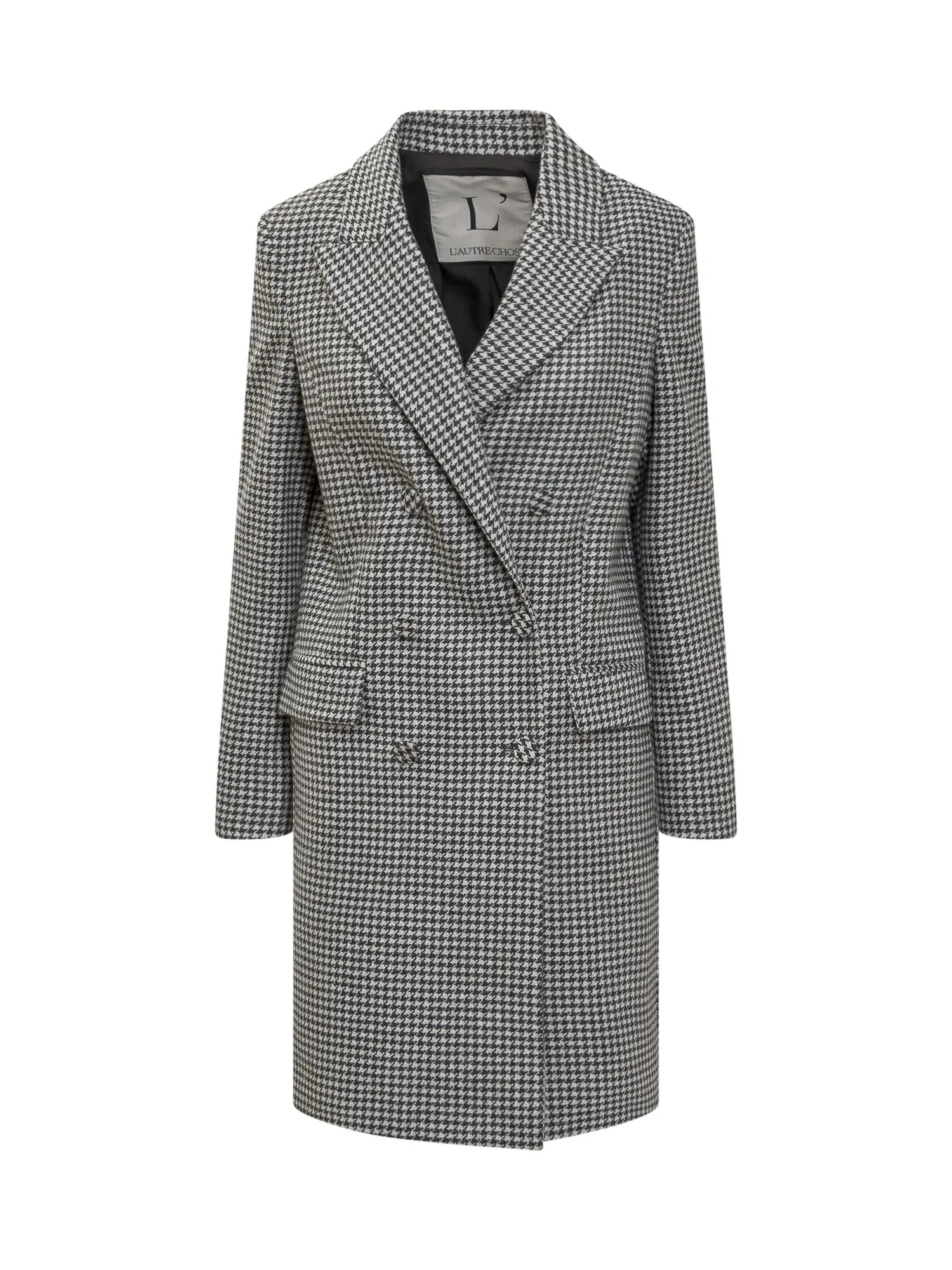 L'Autre Chose Checked Double Breasted Coat