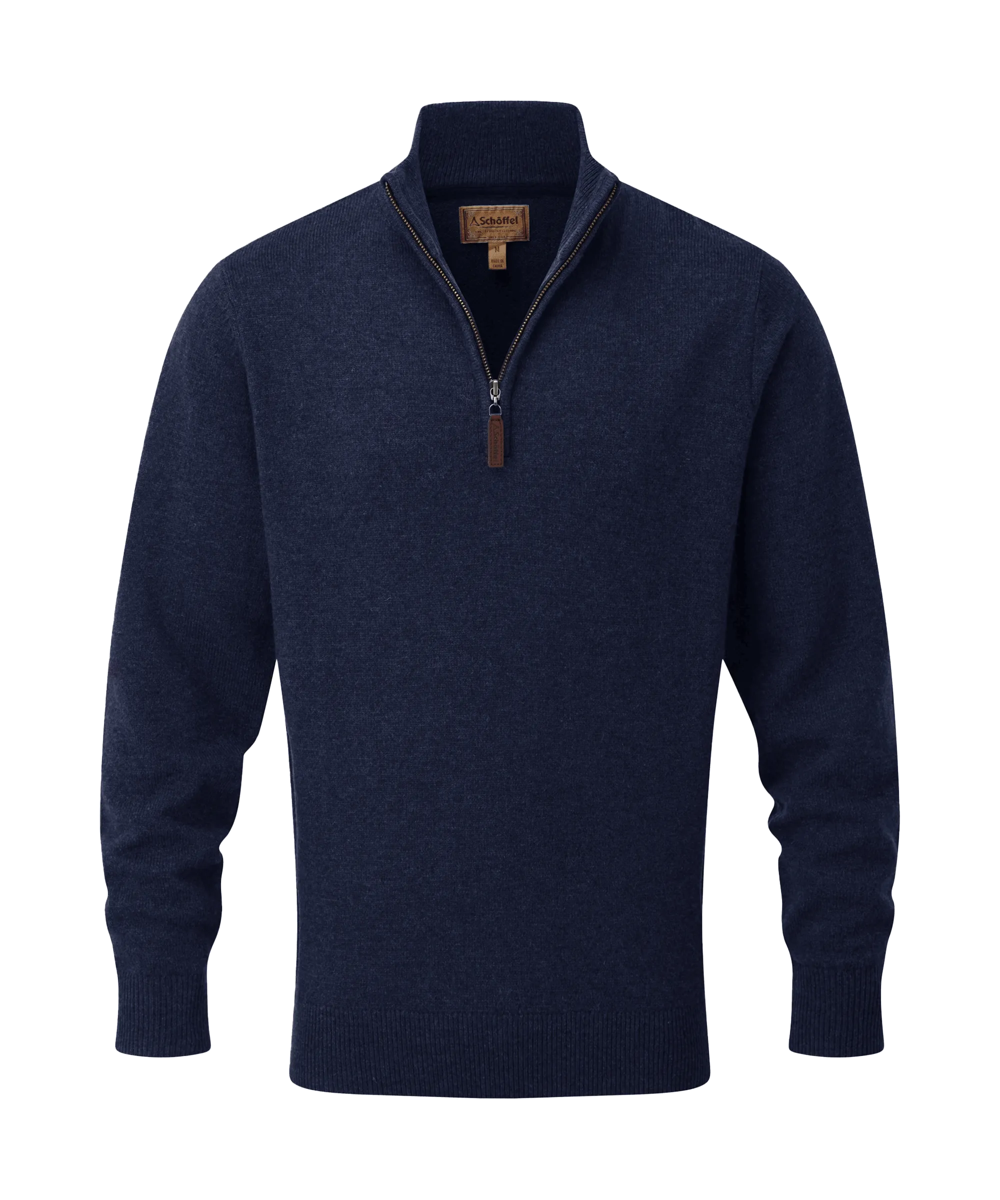 Lewis Lambswool Quarter Zip Jumper - Navy