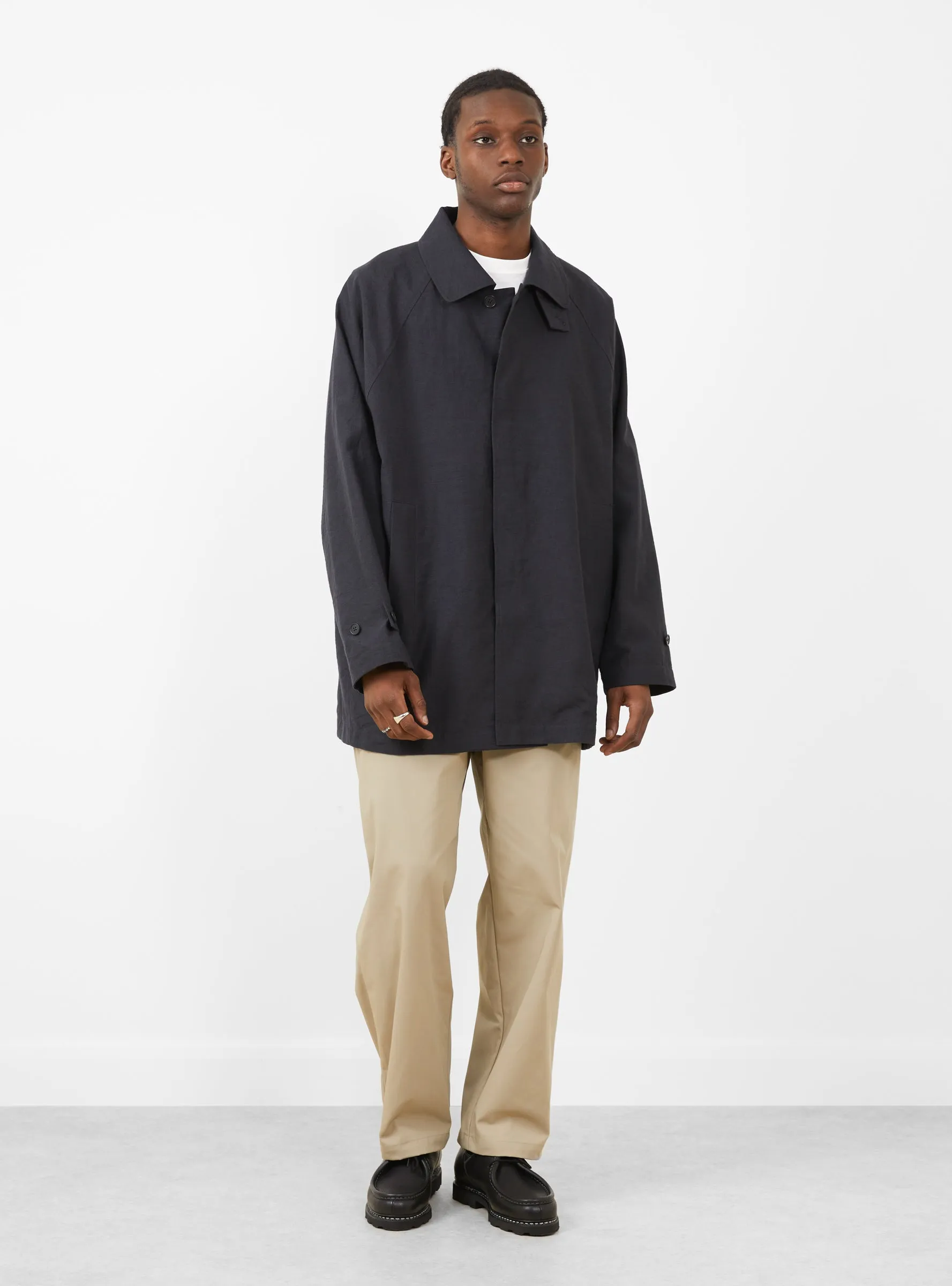 Linen/Cotton Half Coat Navy