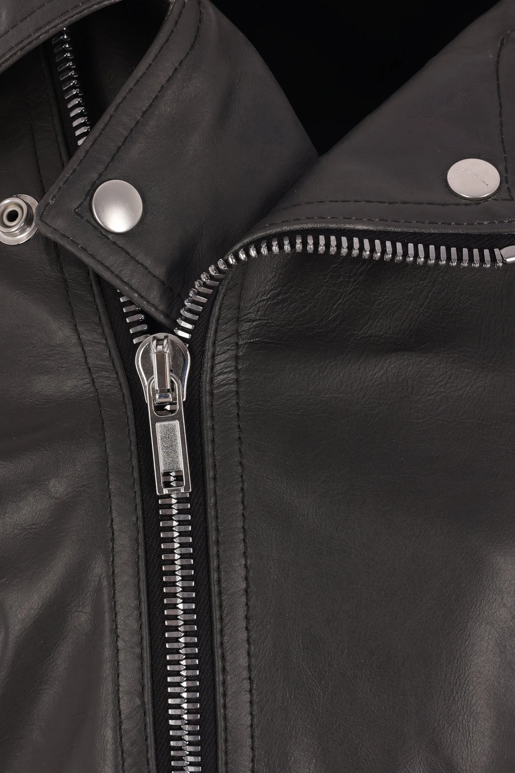 Luke cropped biker jacket in leather