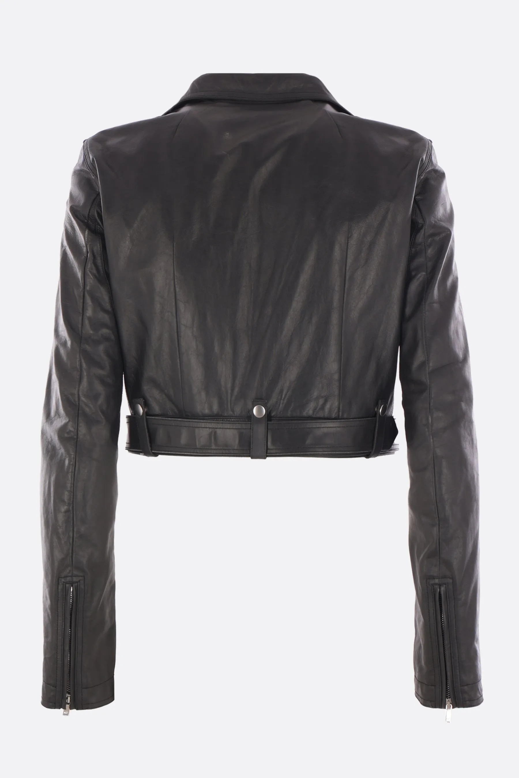 Luke cropped biker jacket in leather