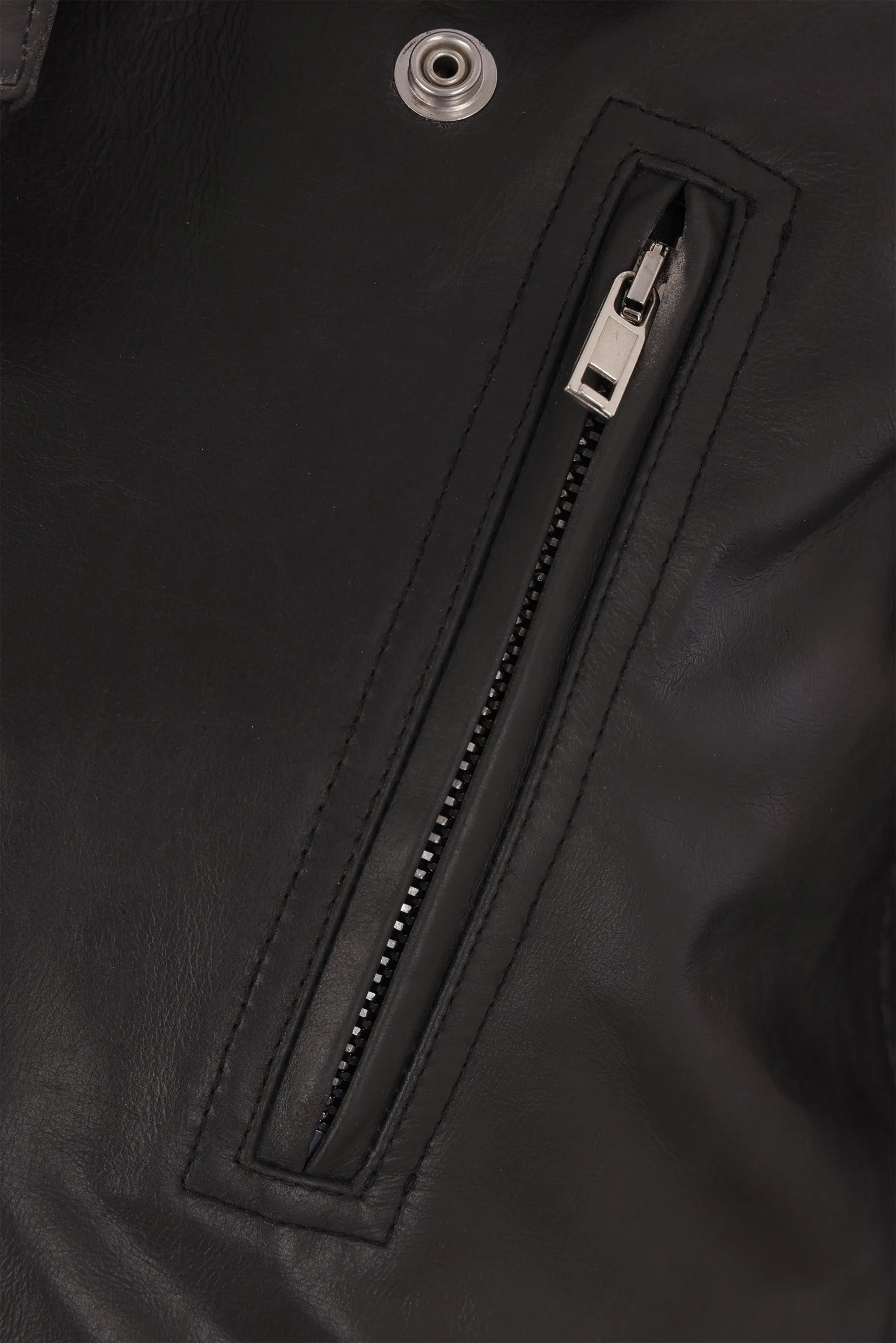 Luke cropped biker jacket in leather