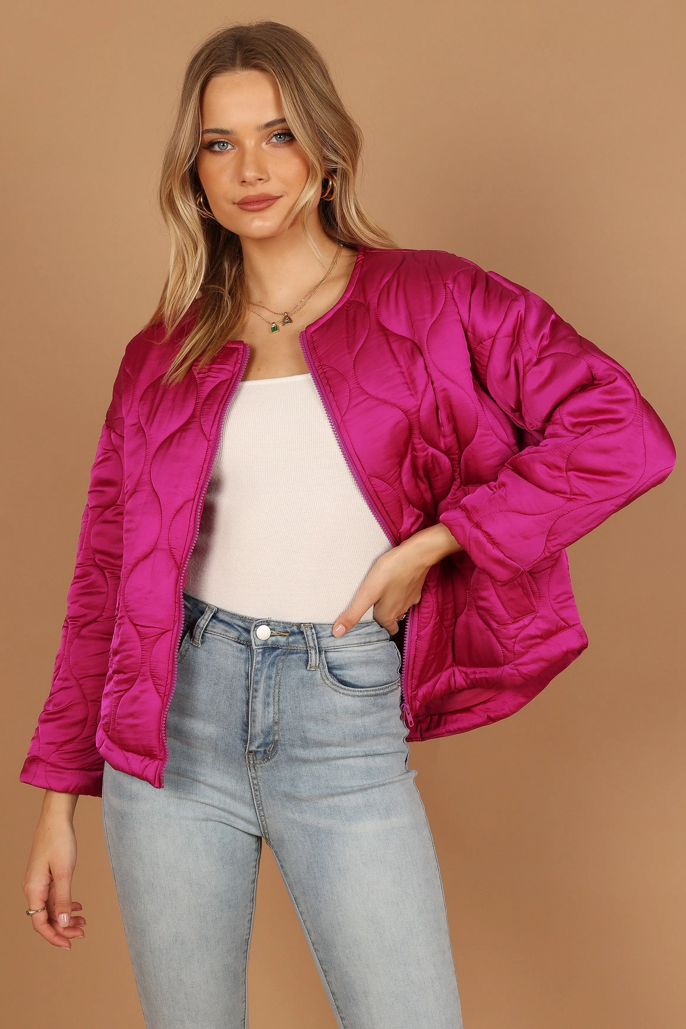 Millie Quilted Jacket - Berry