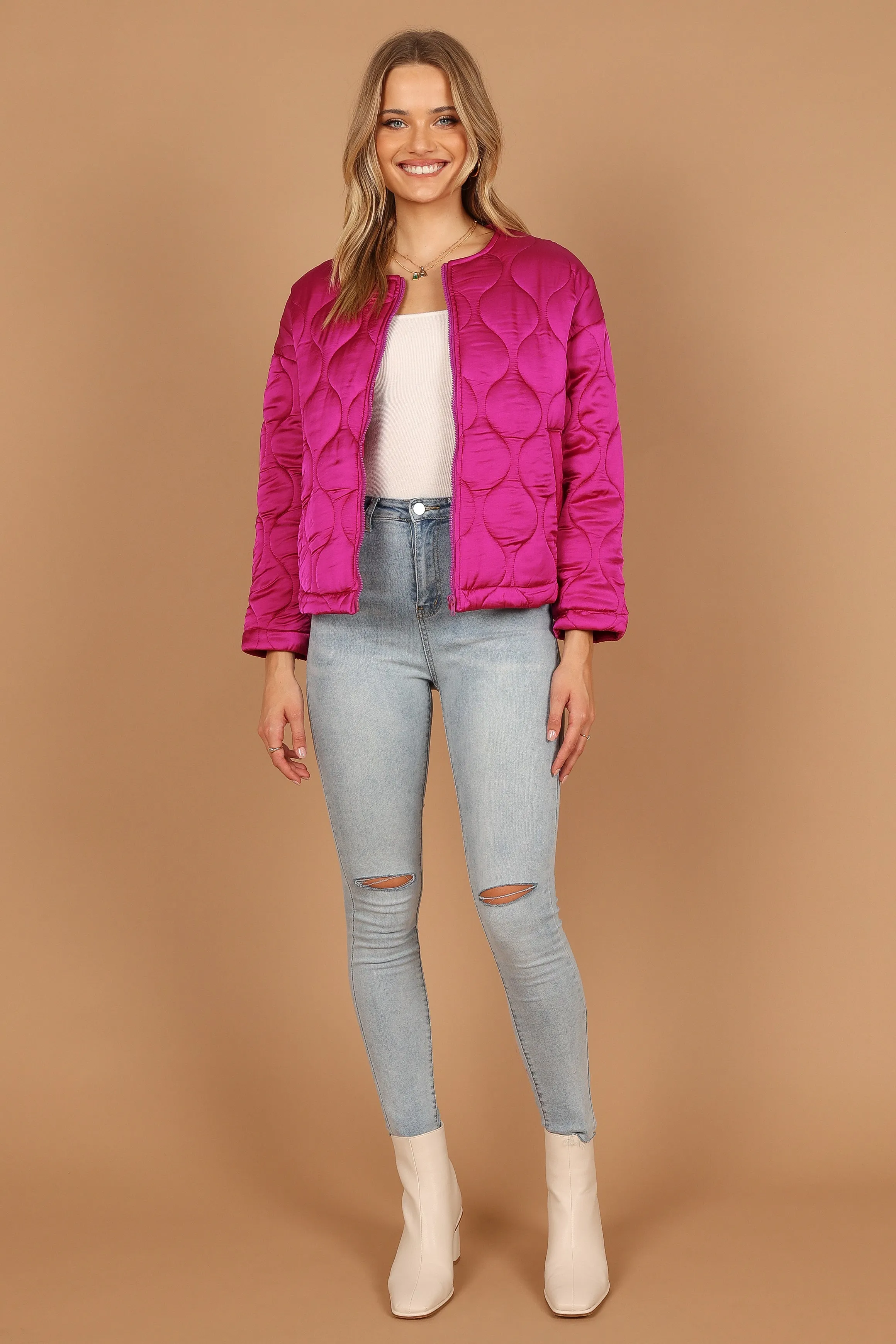 Millie Quilted Jacket - Berry