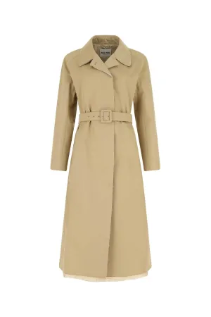 Miu Miu Belted Long-Sleeved Coat