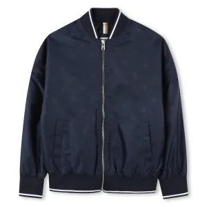 Navy Logo Bomber Jacket