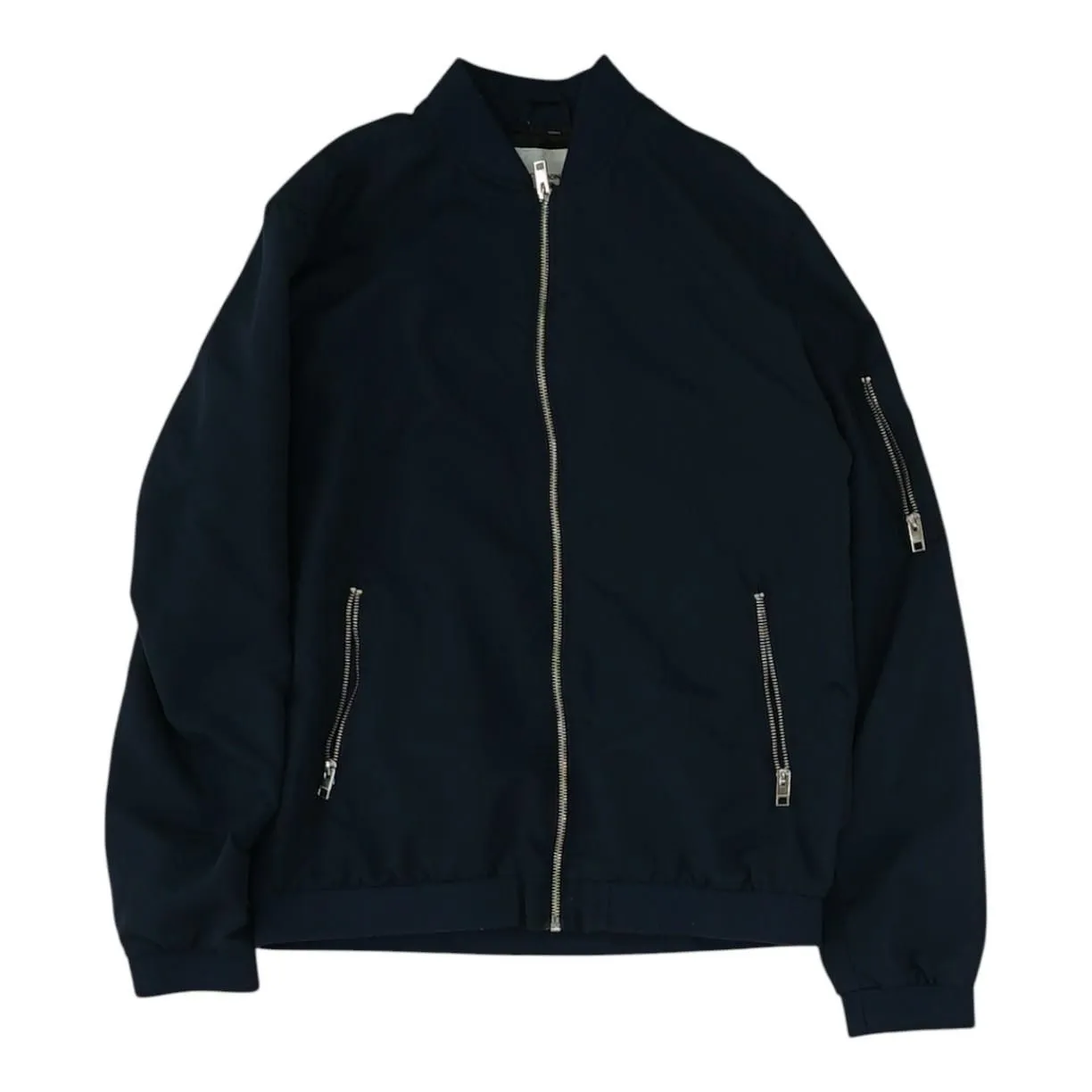 Navy Solid Bomber Jacket