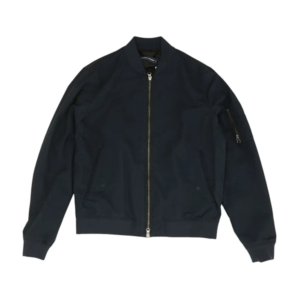 Navy Solid Bomber Jacket