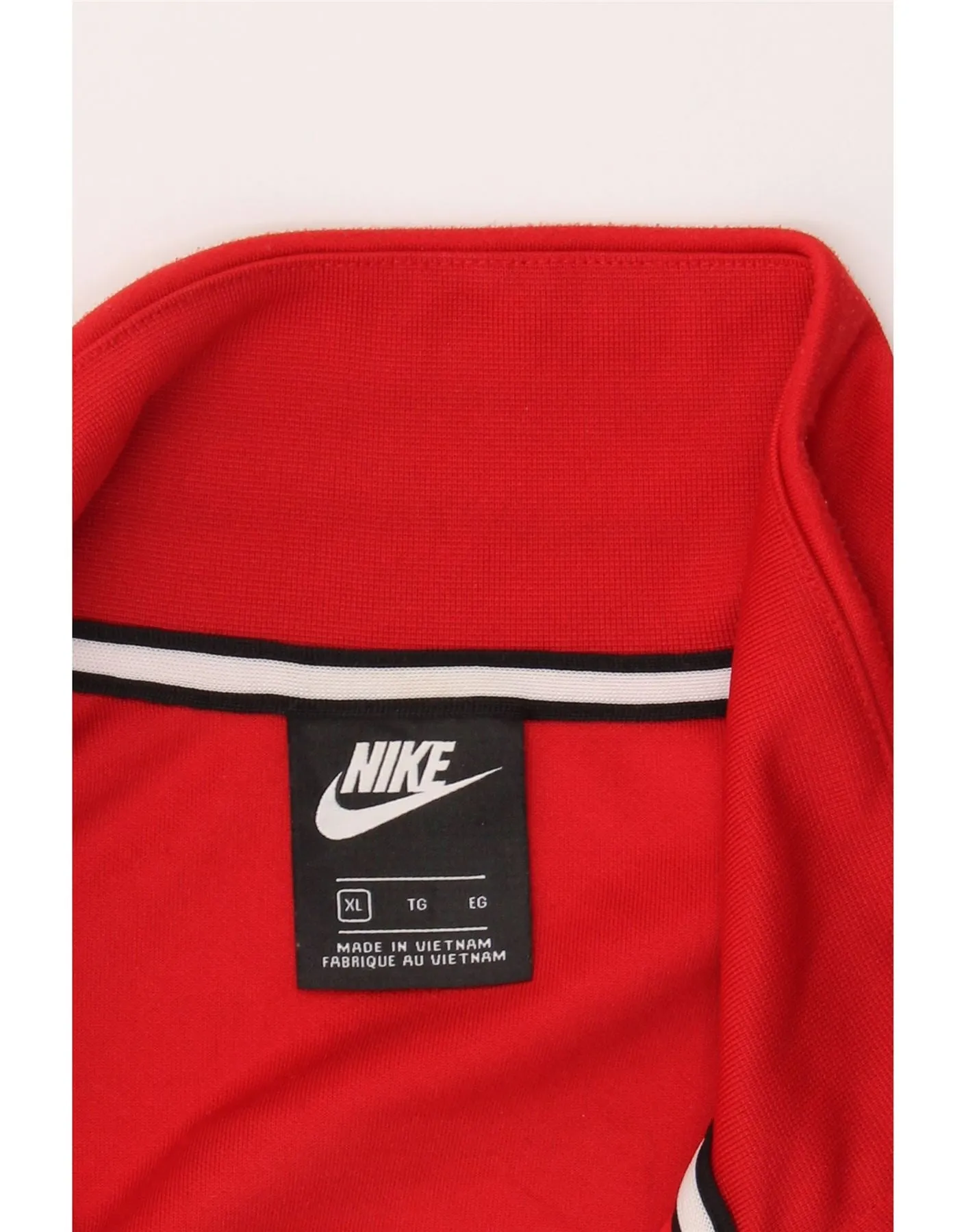 NIKE Mens Graphic Tracksuit Top Jacket XL Red Colourblock Polyester