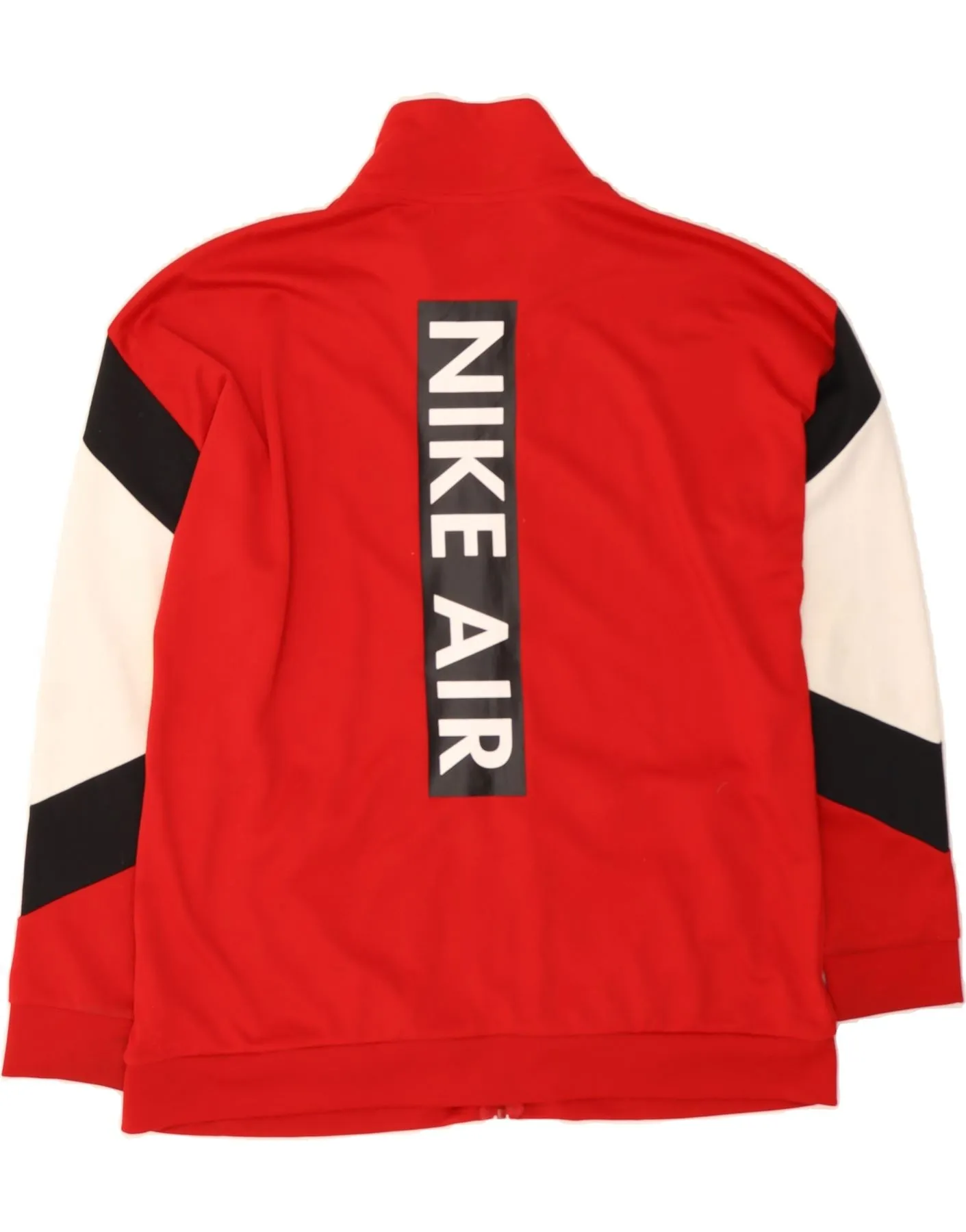 NIKE Mens Graphic Tracksuit Top Jacket XL Red Colourblock Polyester
