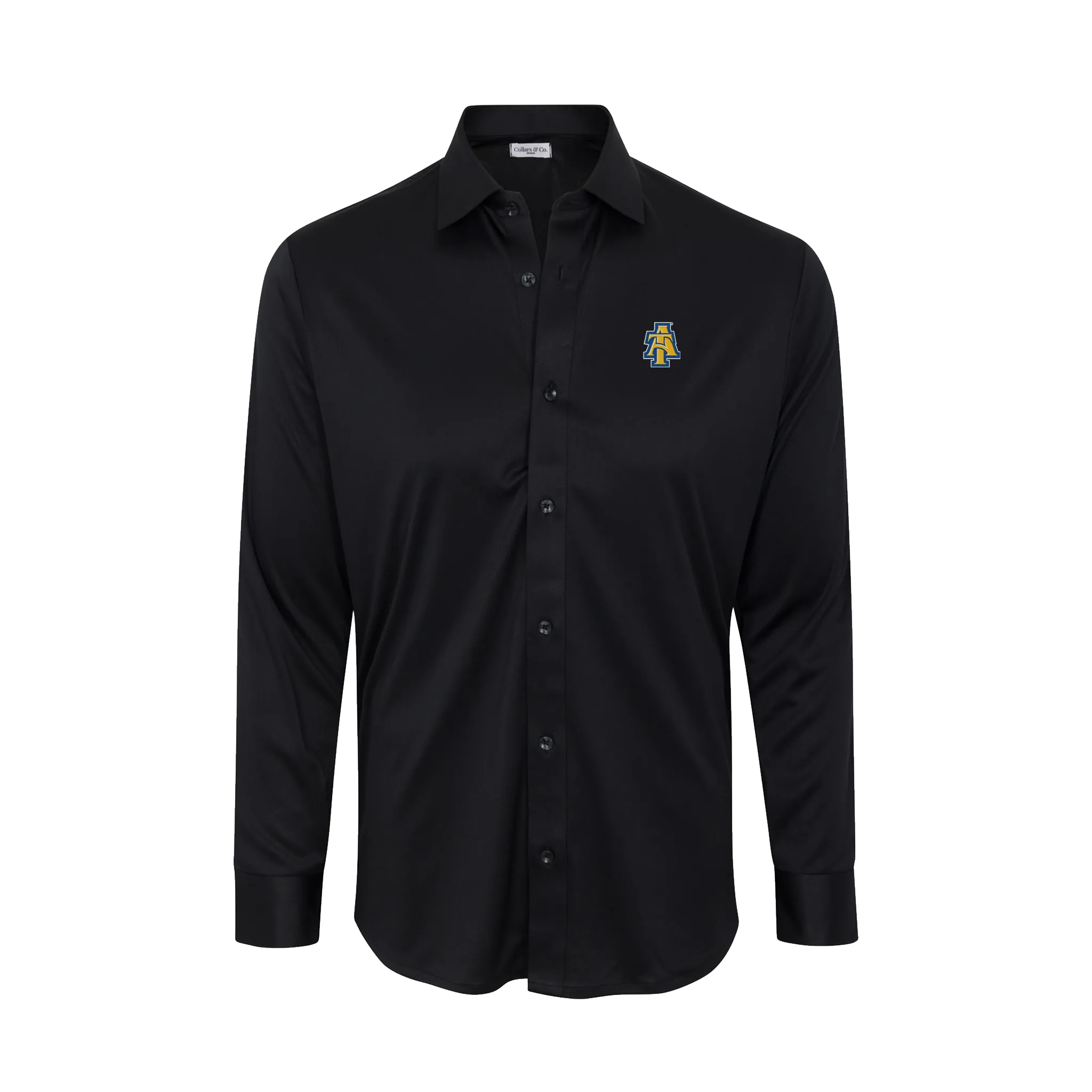 North Carolina A&T Quattro Flex Dress Shirt with Semi-Spread Collar Black