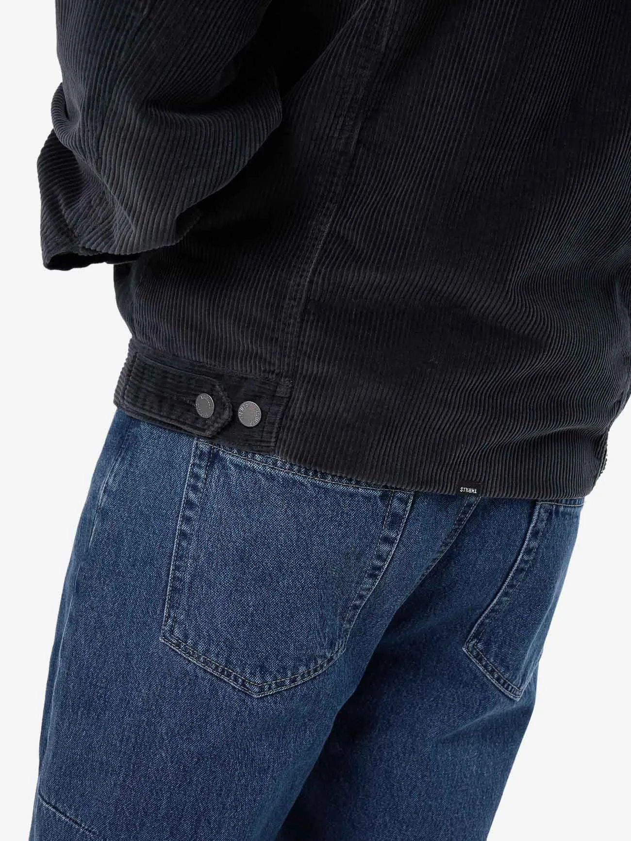 Oversized Sherpa Wanderer Cord Jacket - Ebony