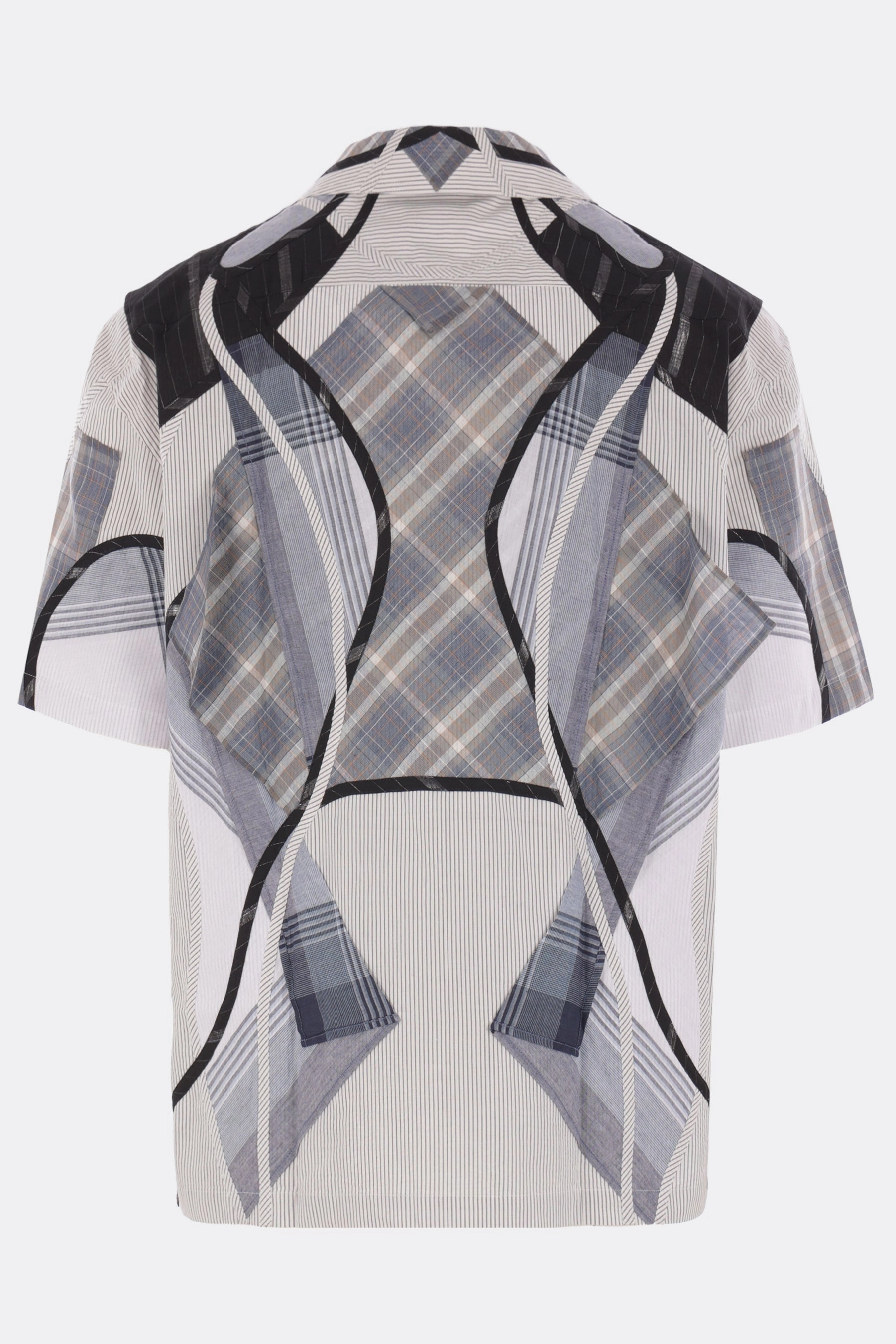 patchwork cotton bowling shirt