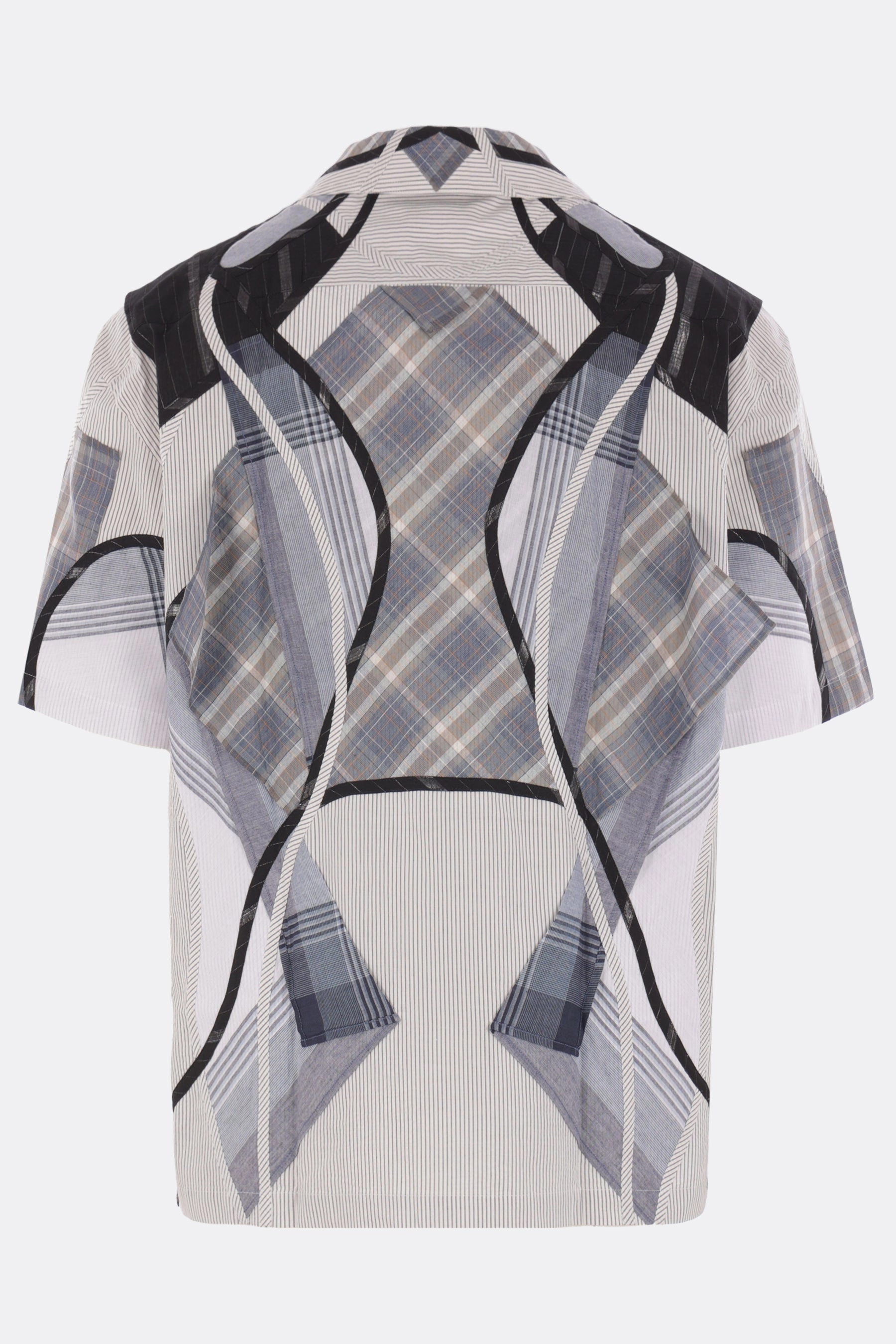 patchwork cotton bowling shirt