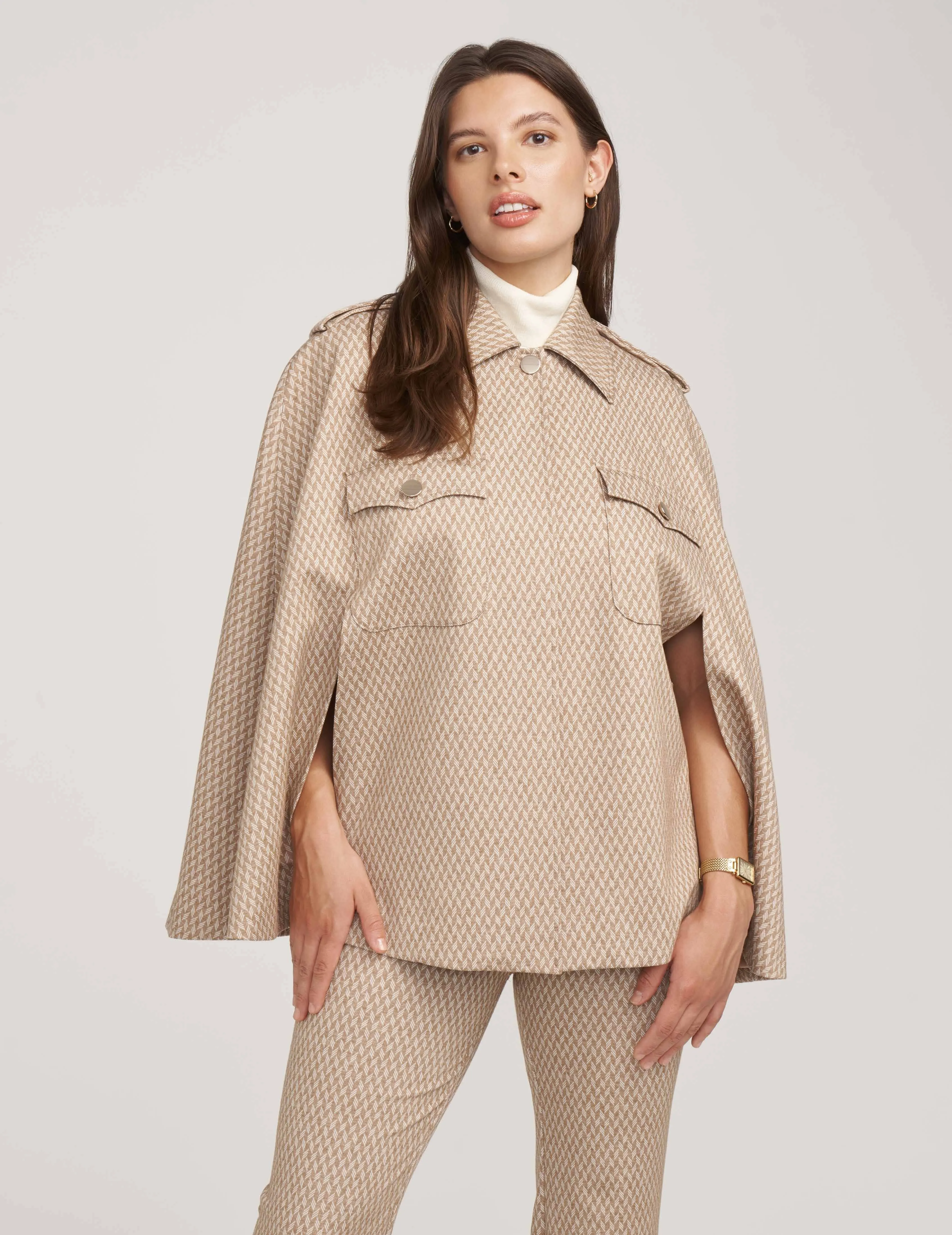 Petite Chevron Knit Cape Jacket- Sale