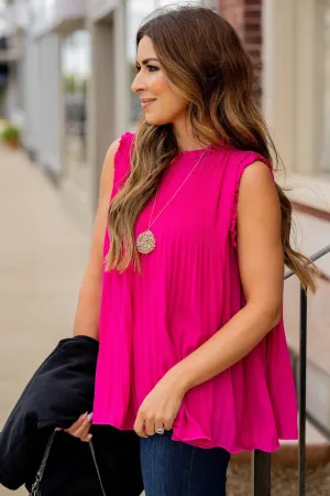 Pleated Cinched Neck Tank
