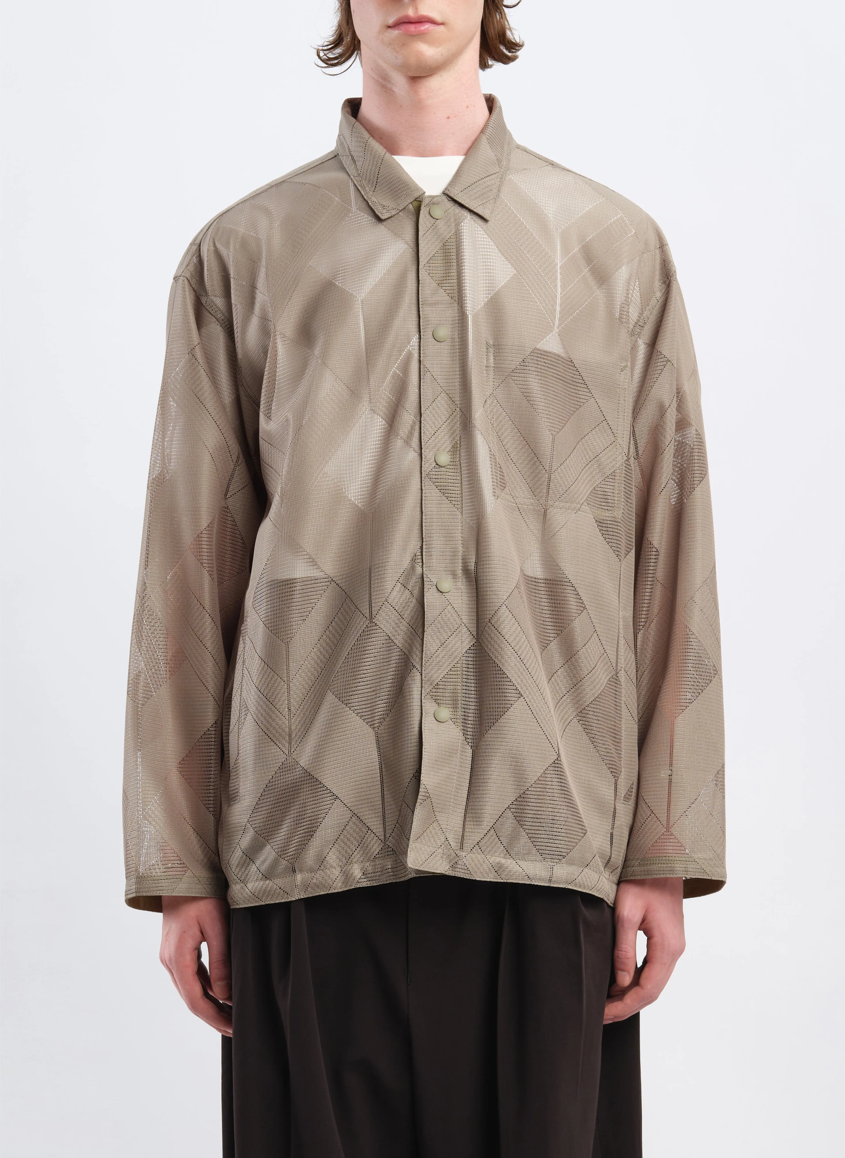 Polyester Geometric Jacquard Coach Jacket