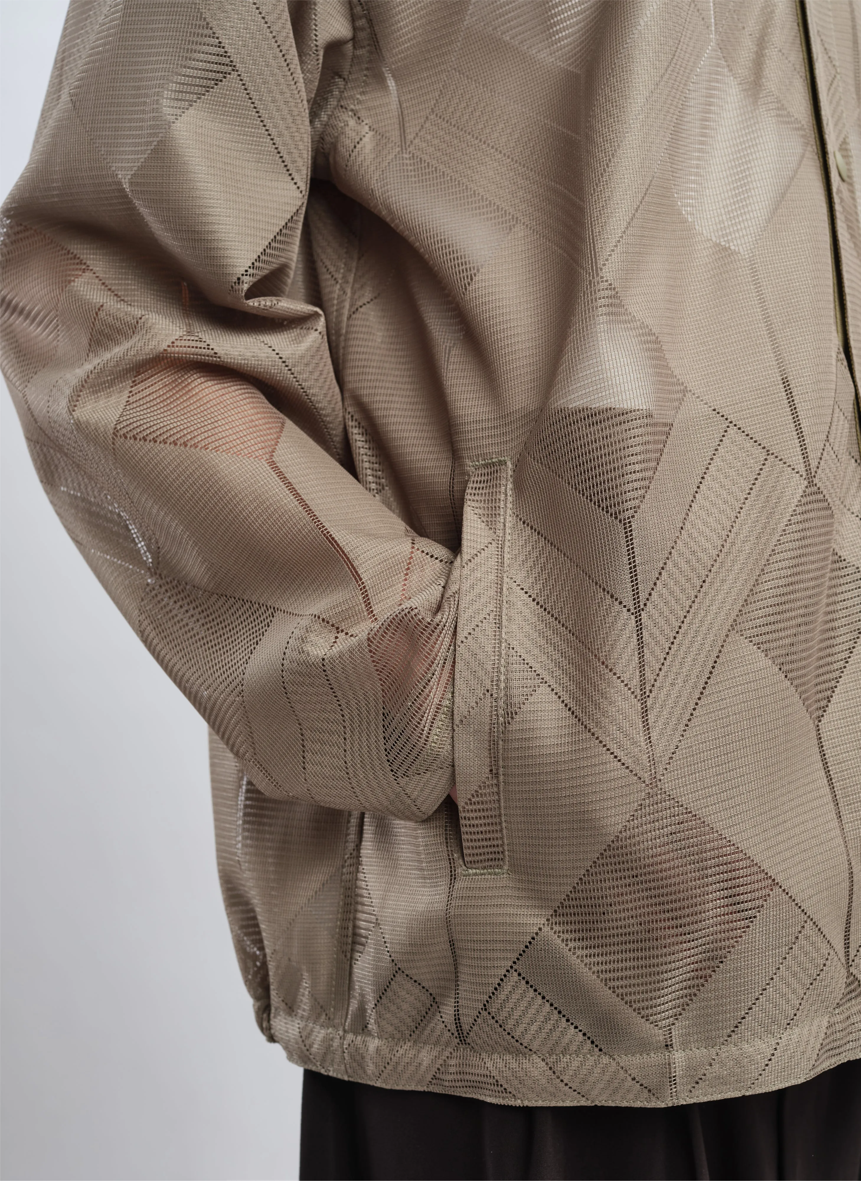 Polyester Geometric Jacquard Coach Jacket