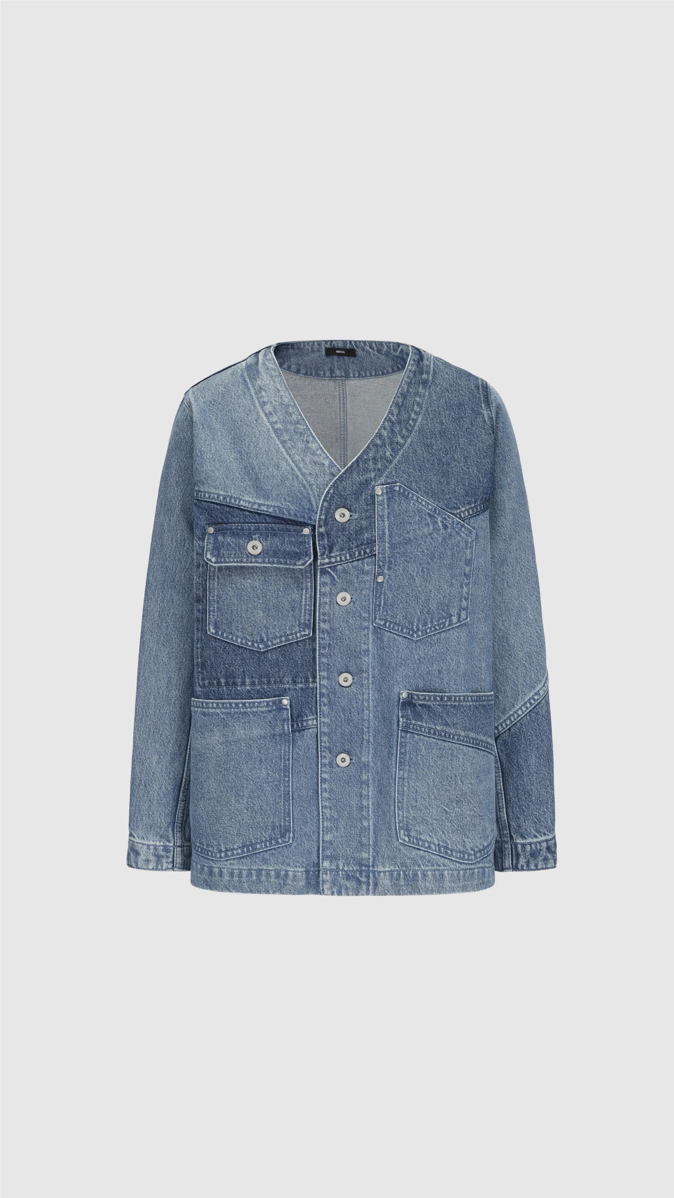 Rebuilt Collarless Denim Jacket