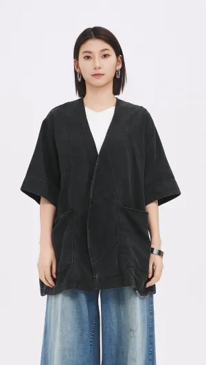 Rebuilt Denim Kimono Jacket