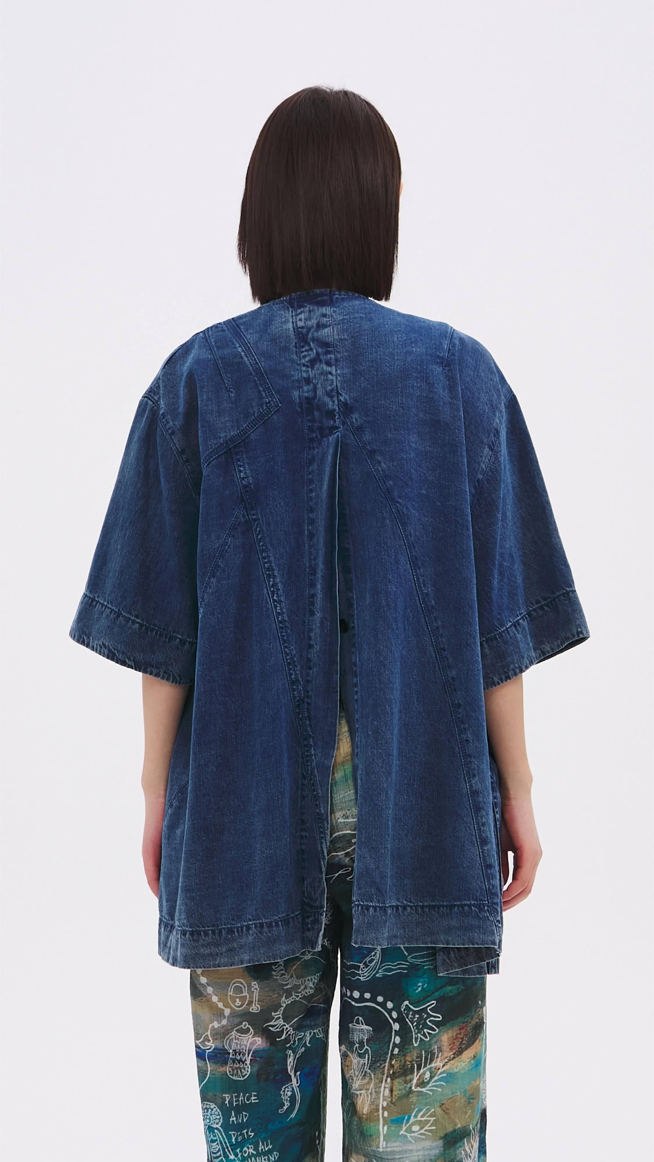 Rebuilt Denim Kimono Jacket