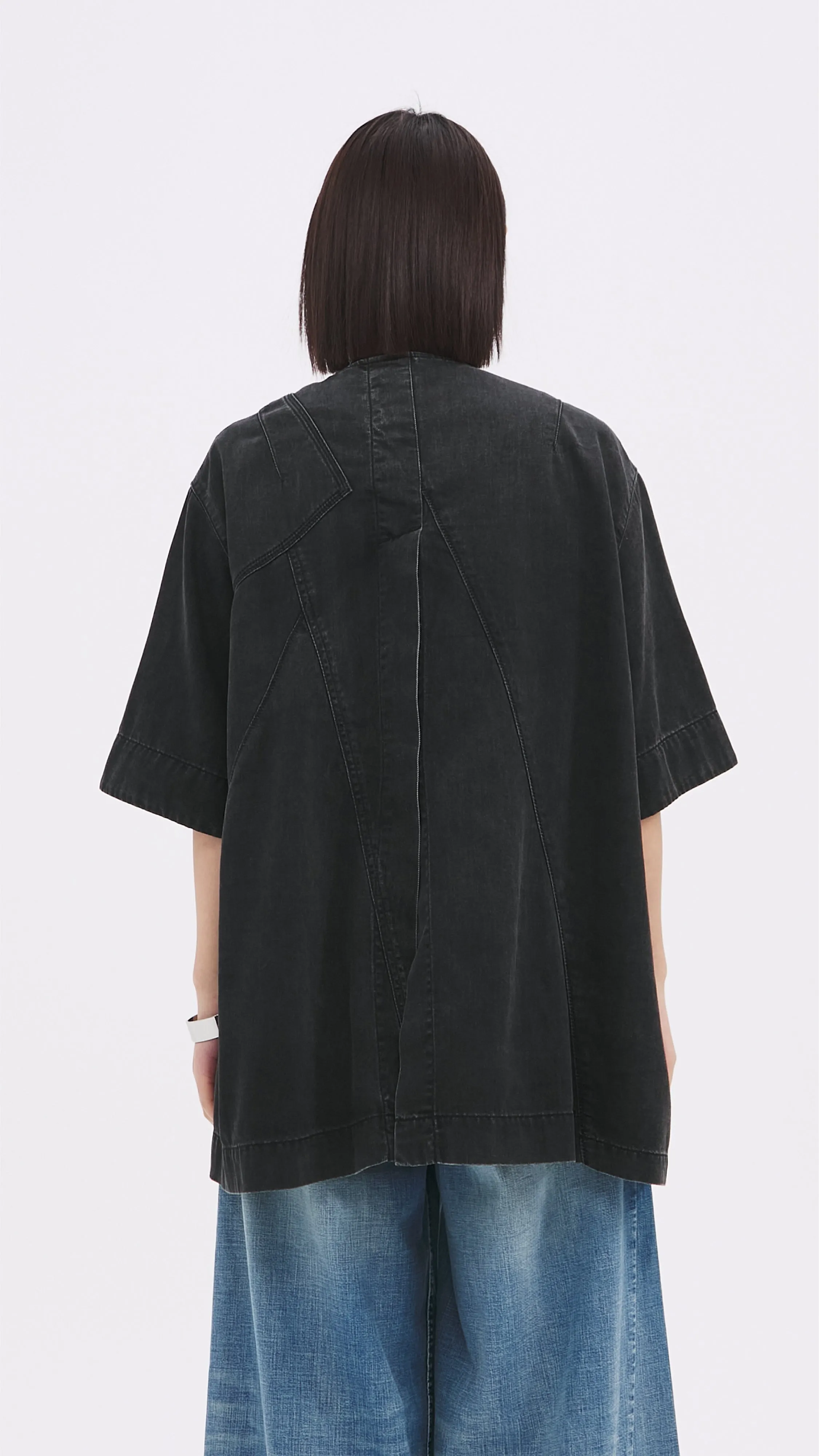 Rebuilt Denim Kimono Jacket