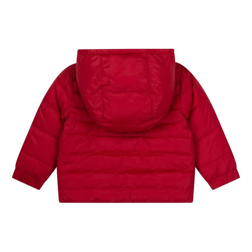 Red & Black Reversible Hooded Puffer Jacket