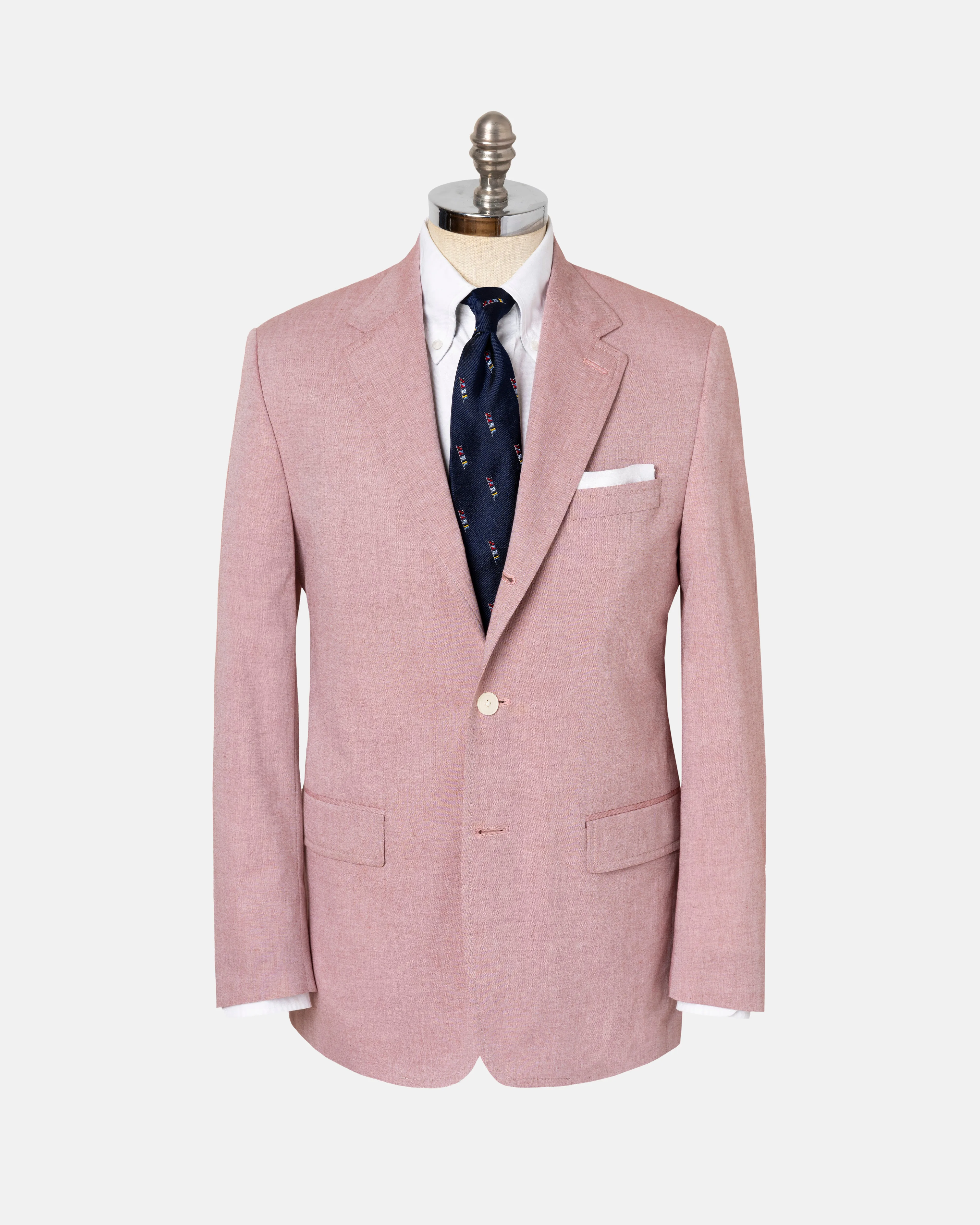 RED COTTON CHAMBRAY SPORT COAT -  MTO