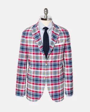 RED/BLUE/YELLOW COTTON MADRAS SPORT COAT