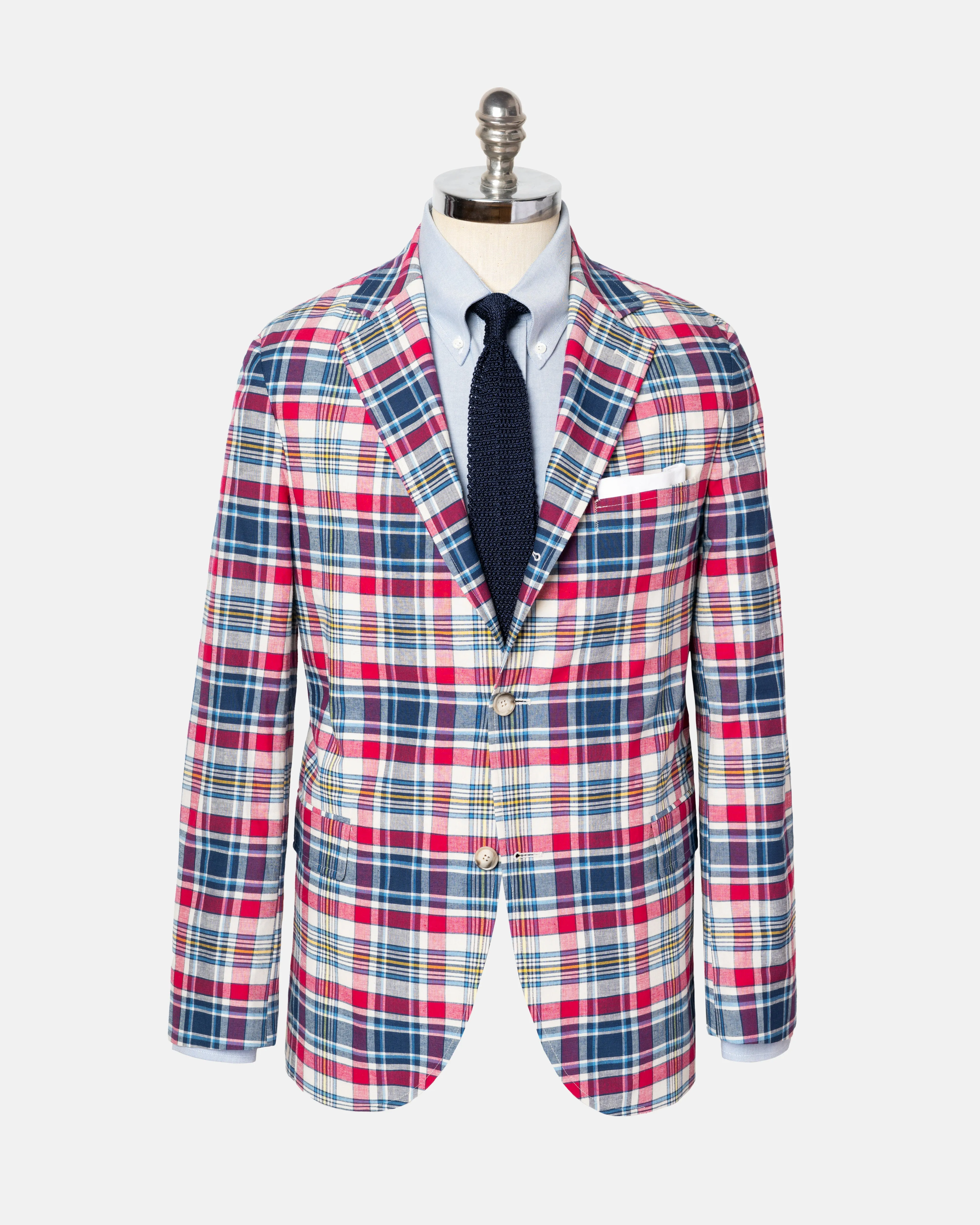 RED/BLUE/YELLOW COTTON MADRAS SPORT COAT
