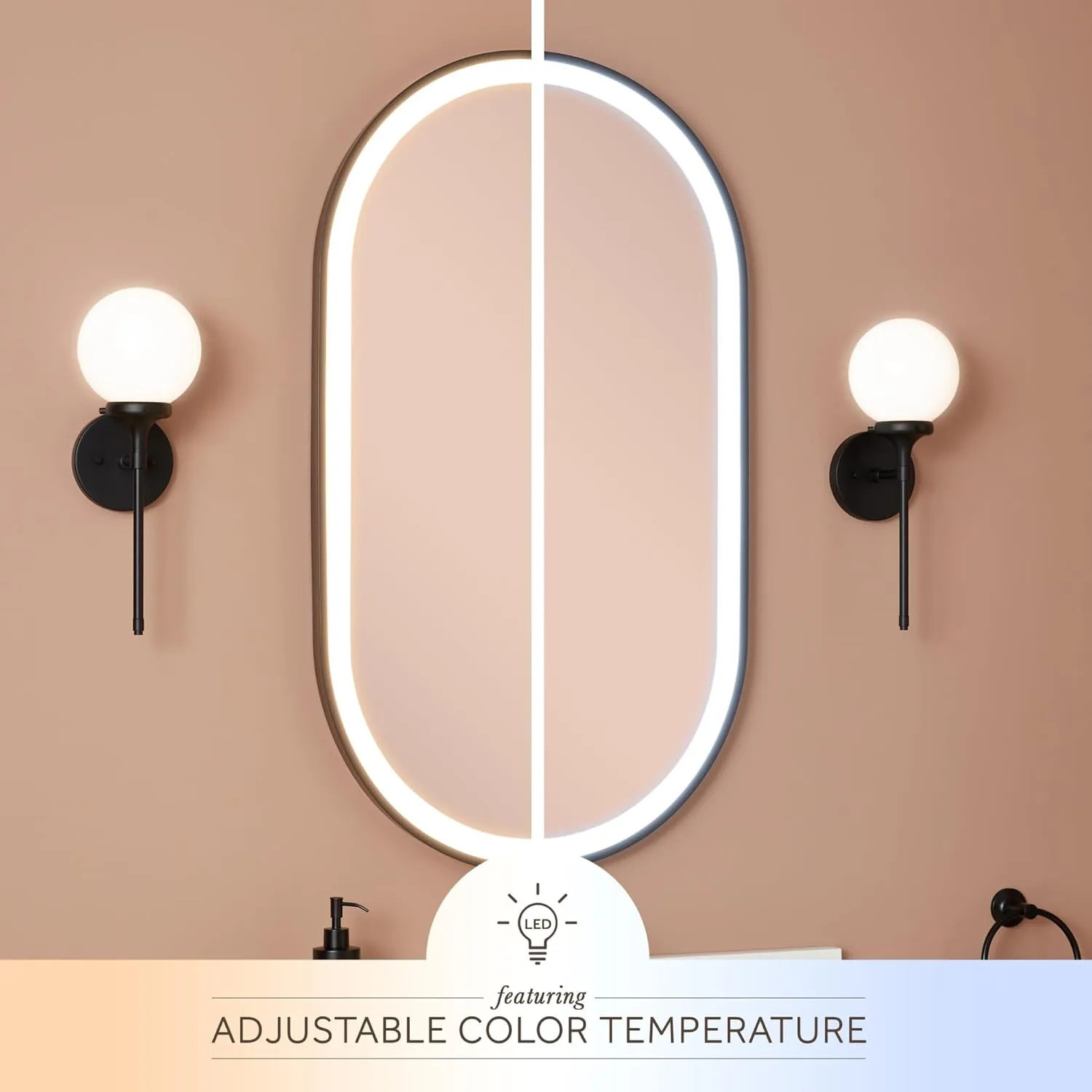 Signature Hardware 485304 Faysel 24x43" Transitional Oval Framed Bathroom Wall Mirror