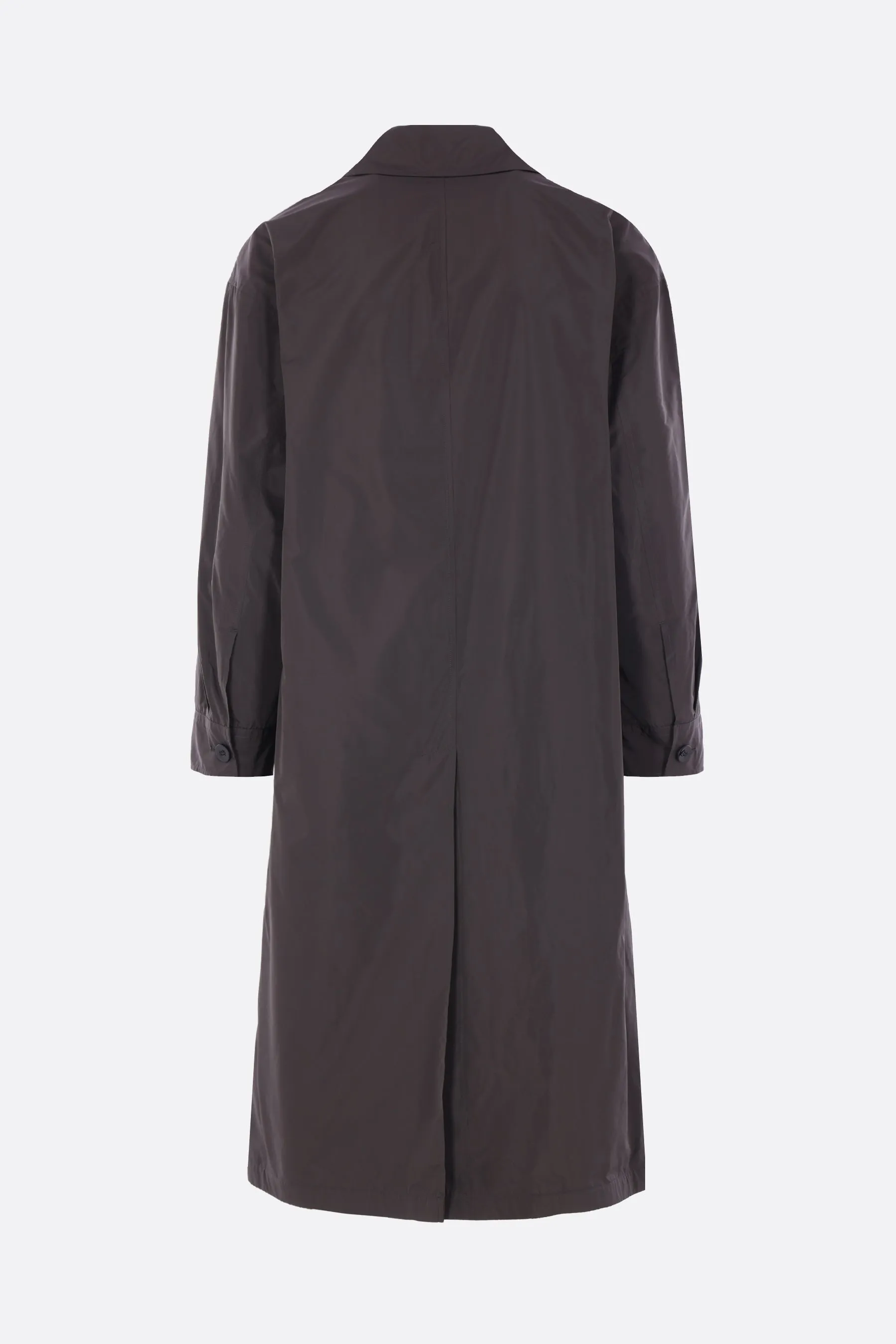 single-breasted coat in technical taffetà
