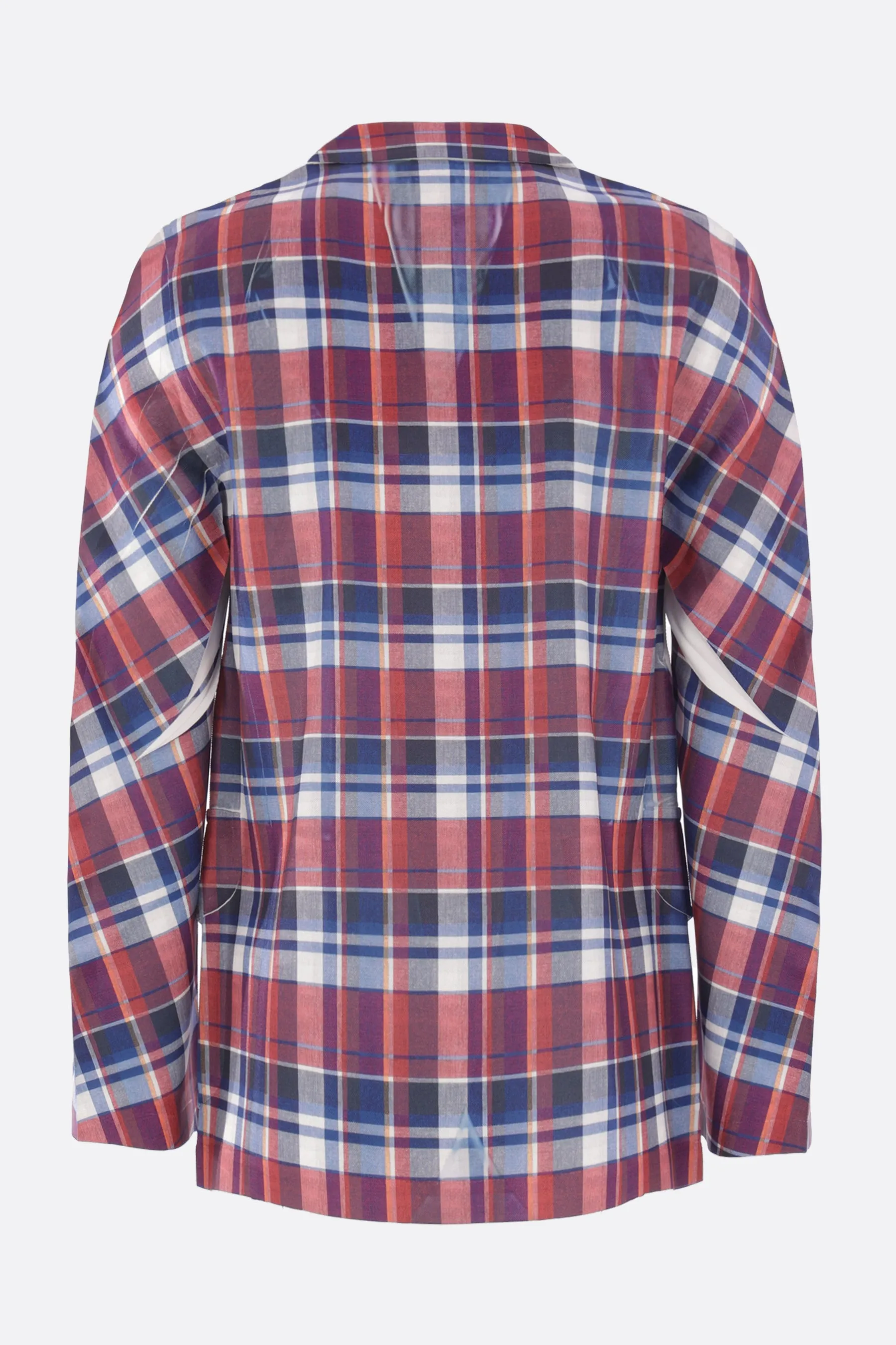 single-breasted jacket in check print twill