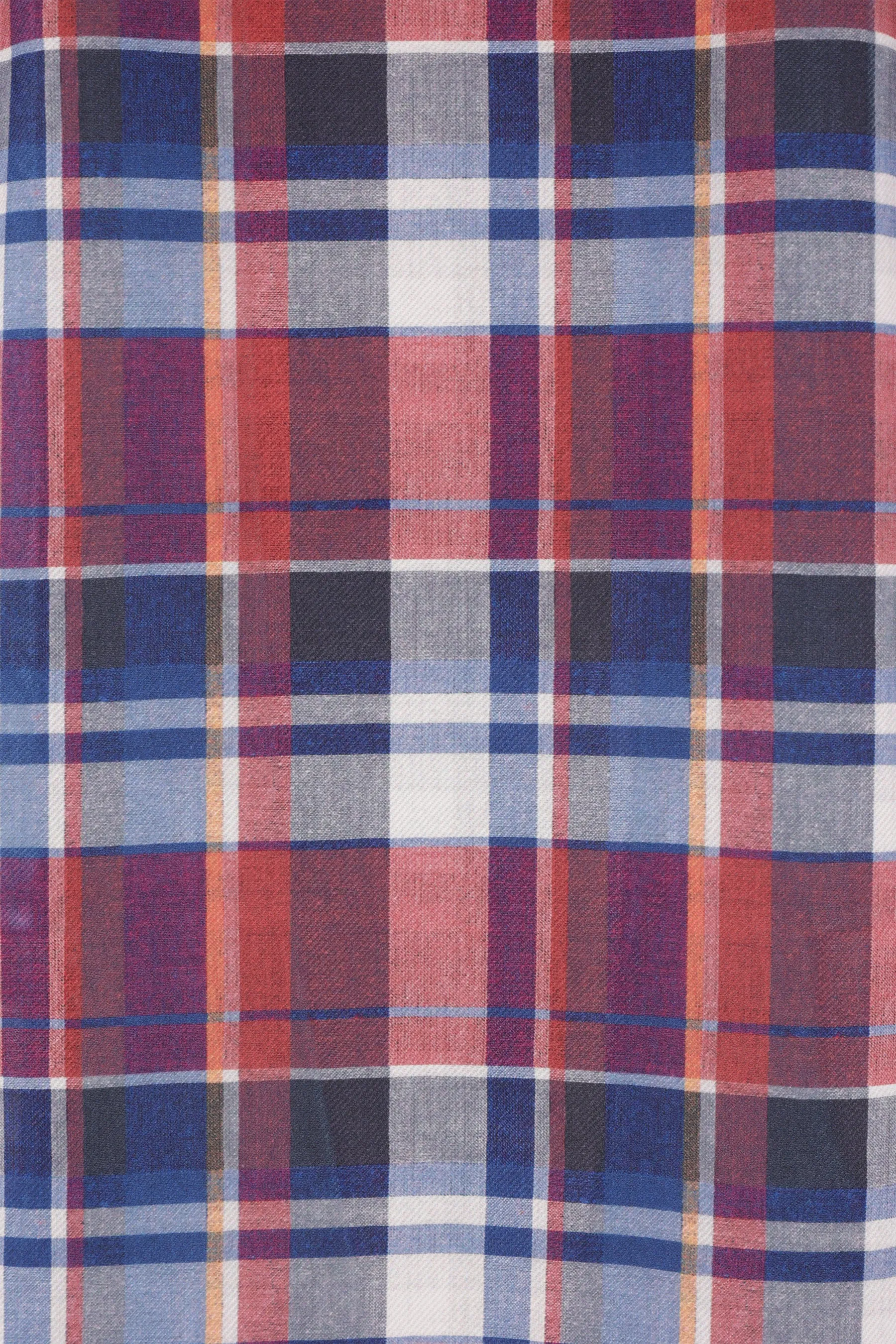 single-breasted jacket in check print twill