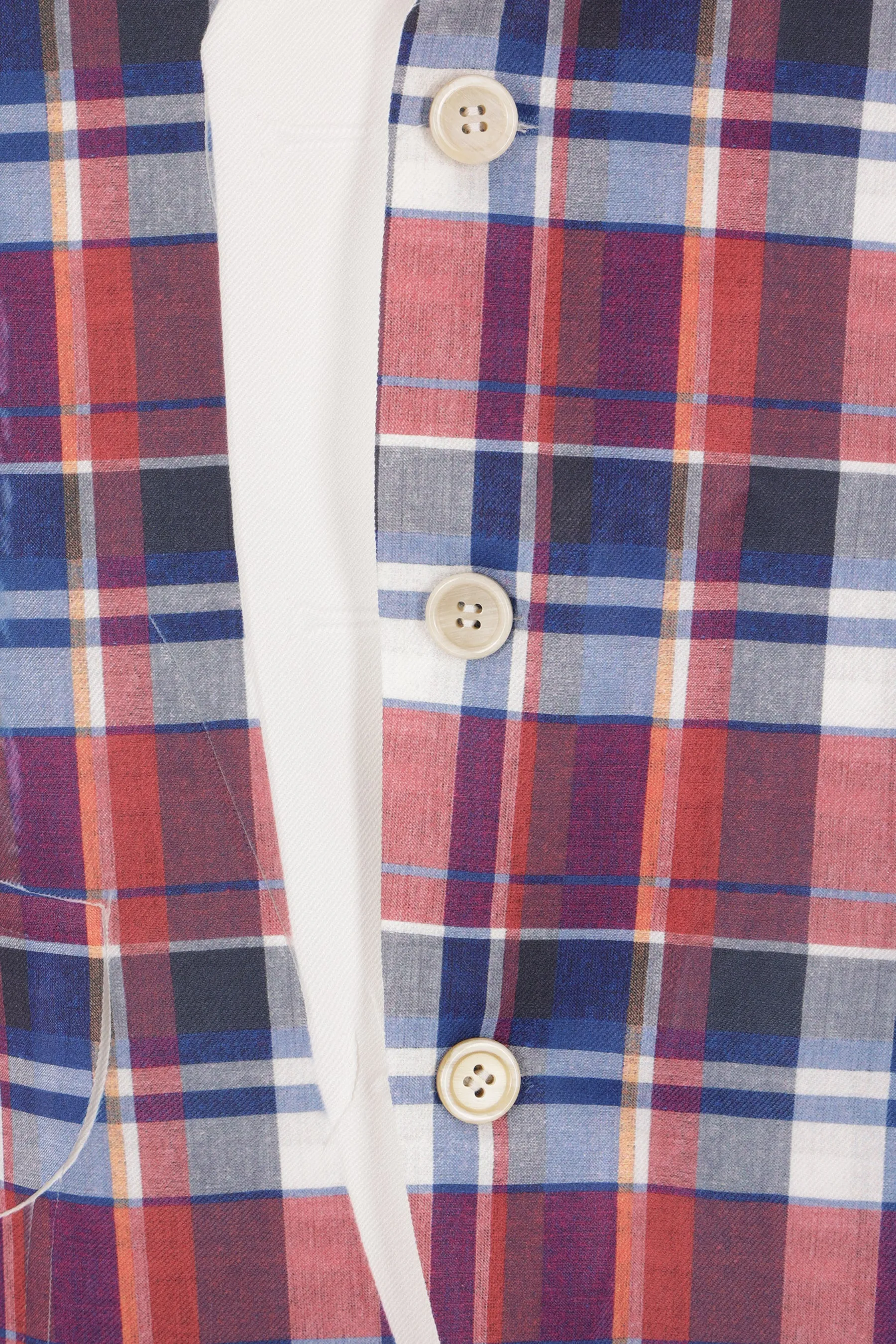 single-breasted jacket in check print twill