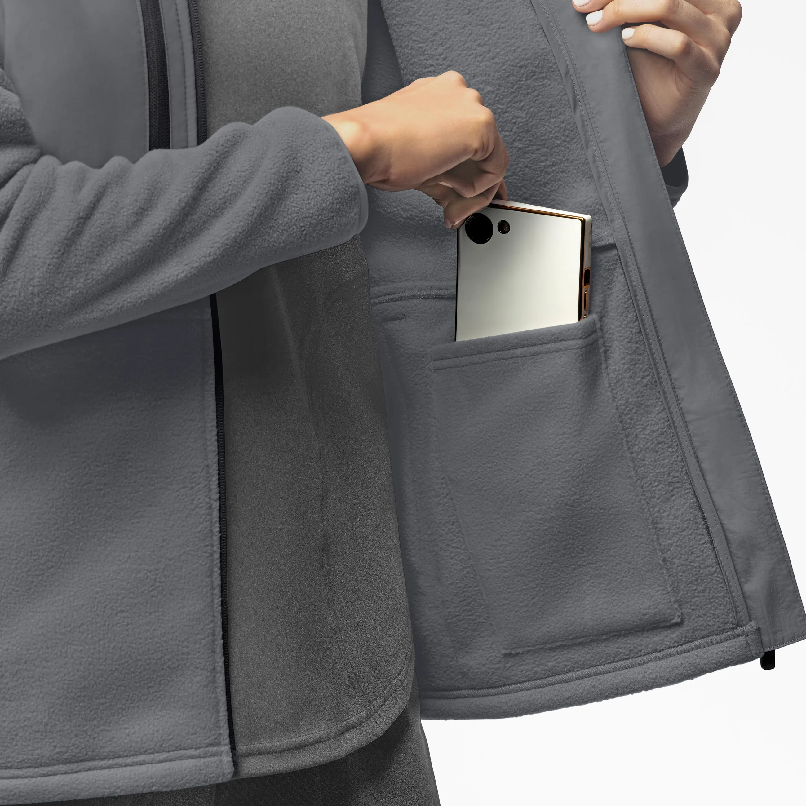 Slate Women's Micro Fleece Zip Jacket - Pewter