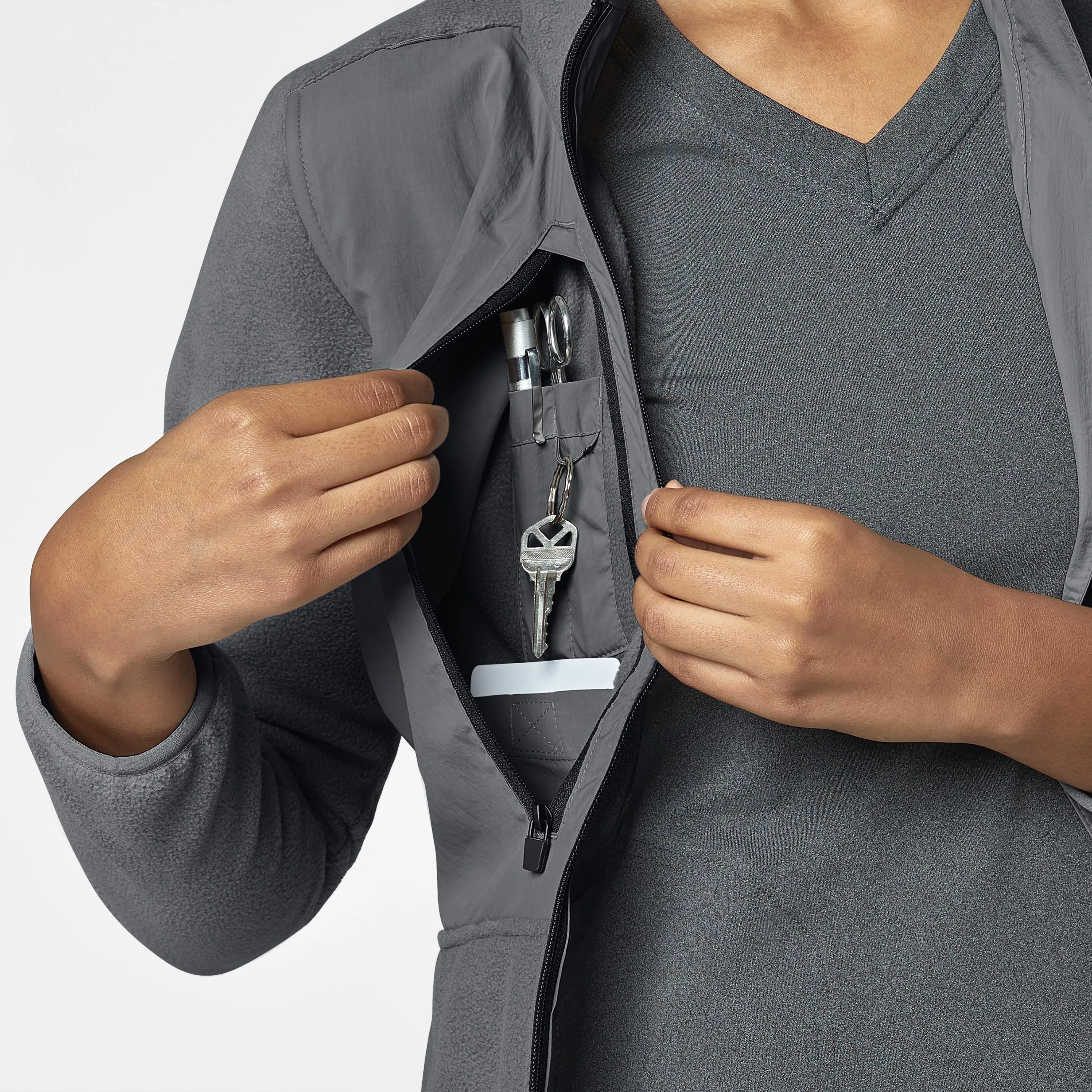 Slate Women's Micro Fleece Zip Jacket - Pewter