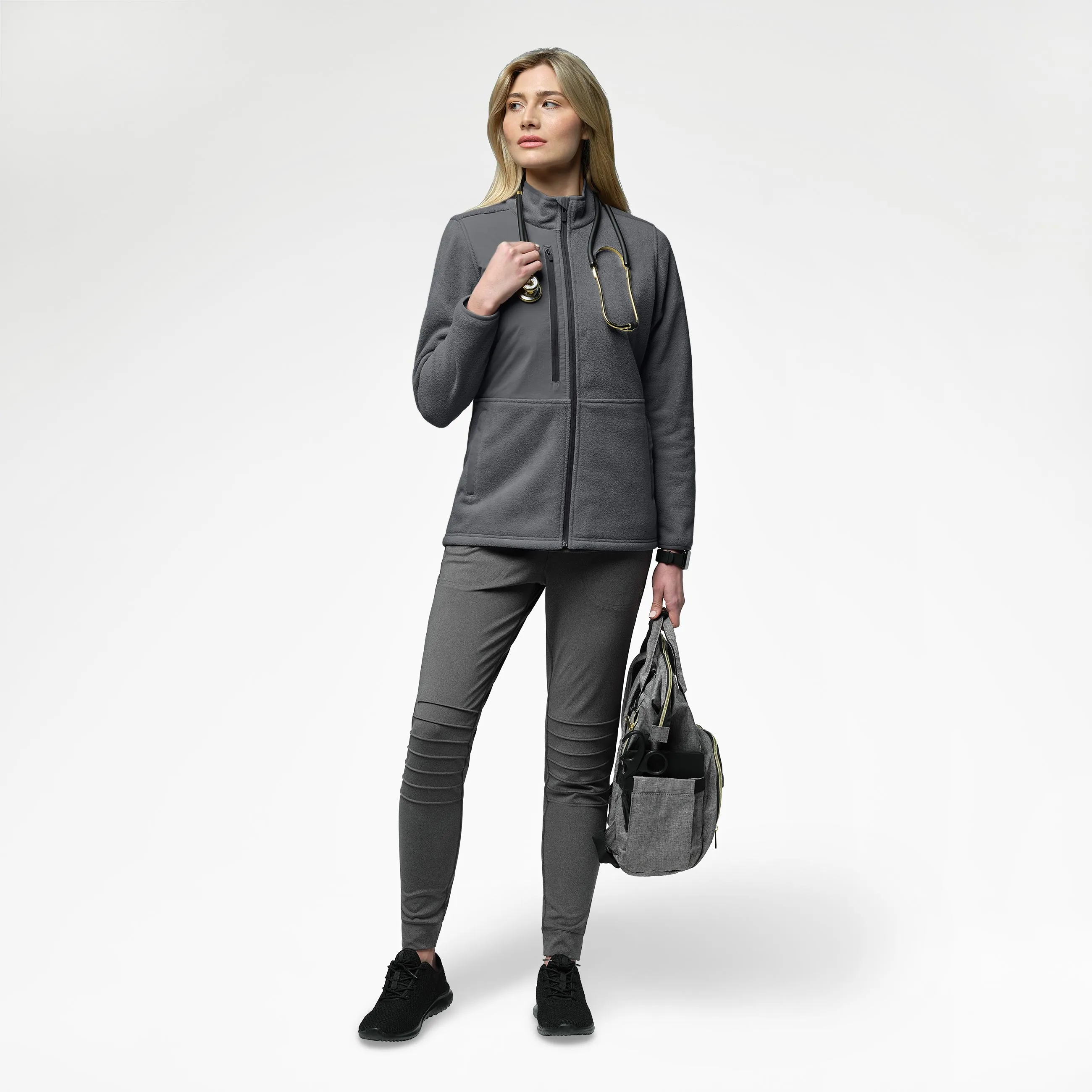 Slate Women's Micro Fleece Zip Jacket - Pewter