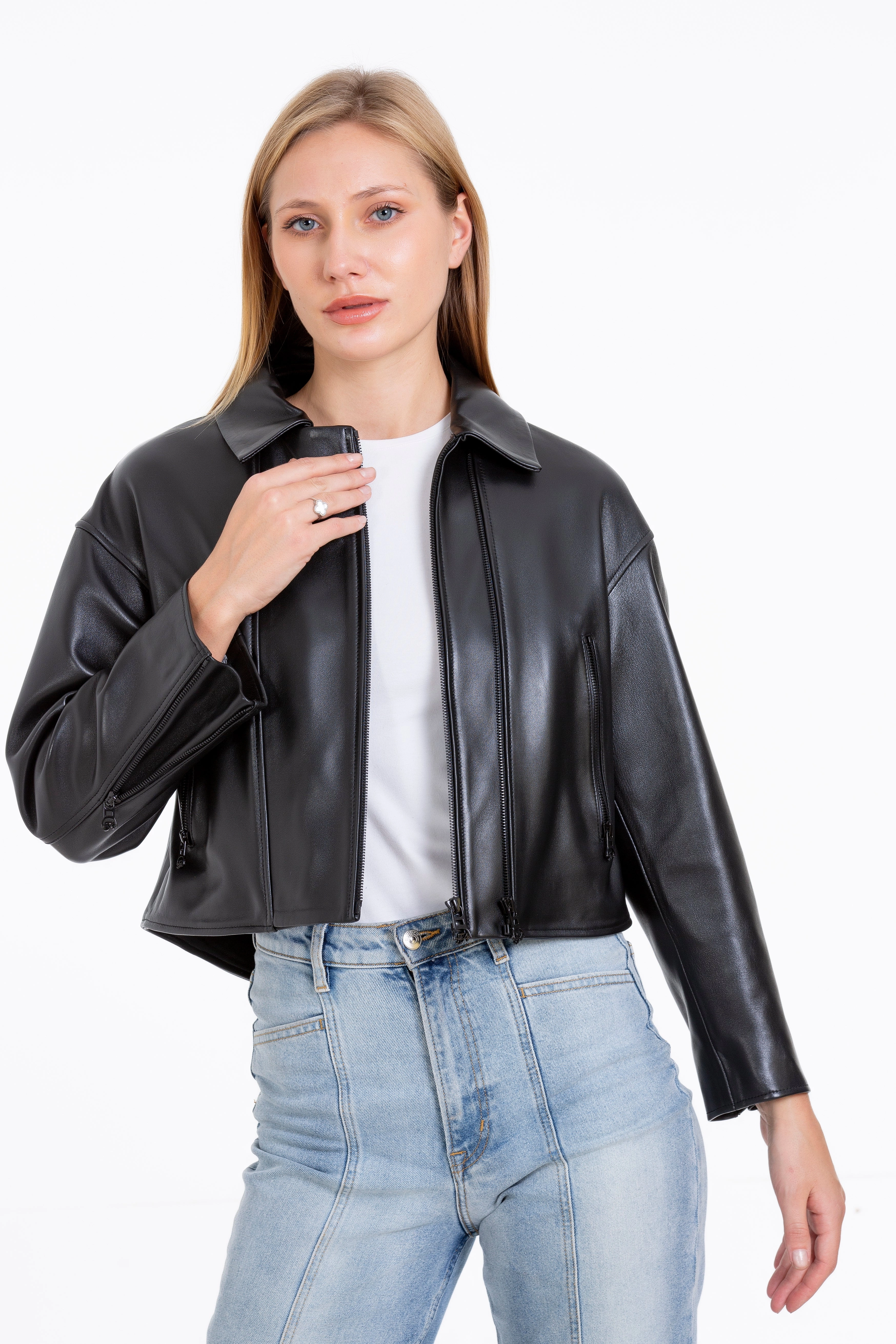 The Dennistoun Leather Black Women Jacket