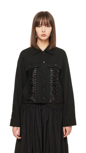 Tweed Lace-Up Jacket