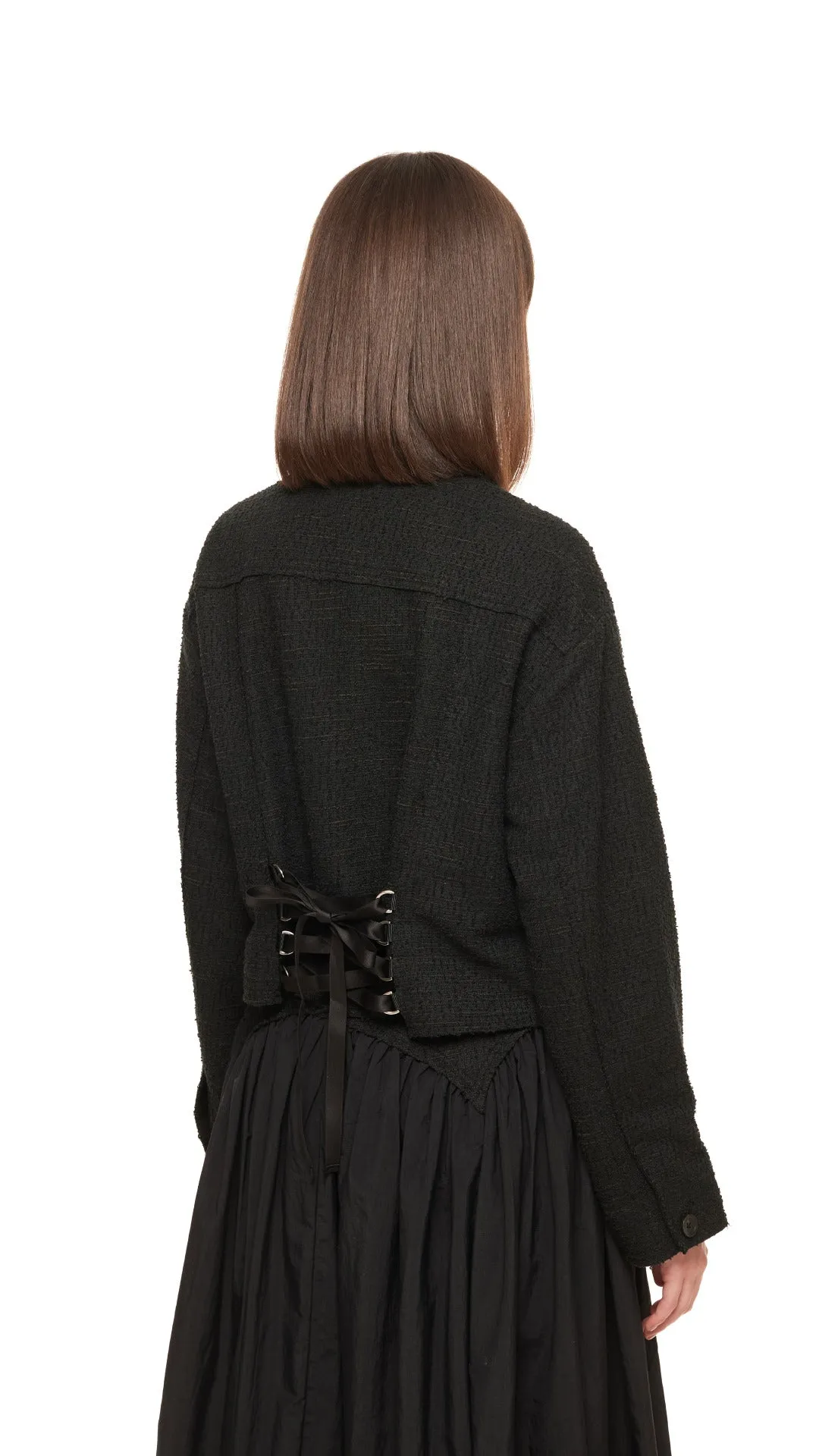 Tweed Lace-Up Jacket