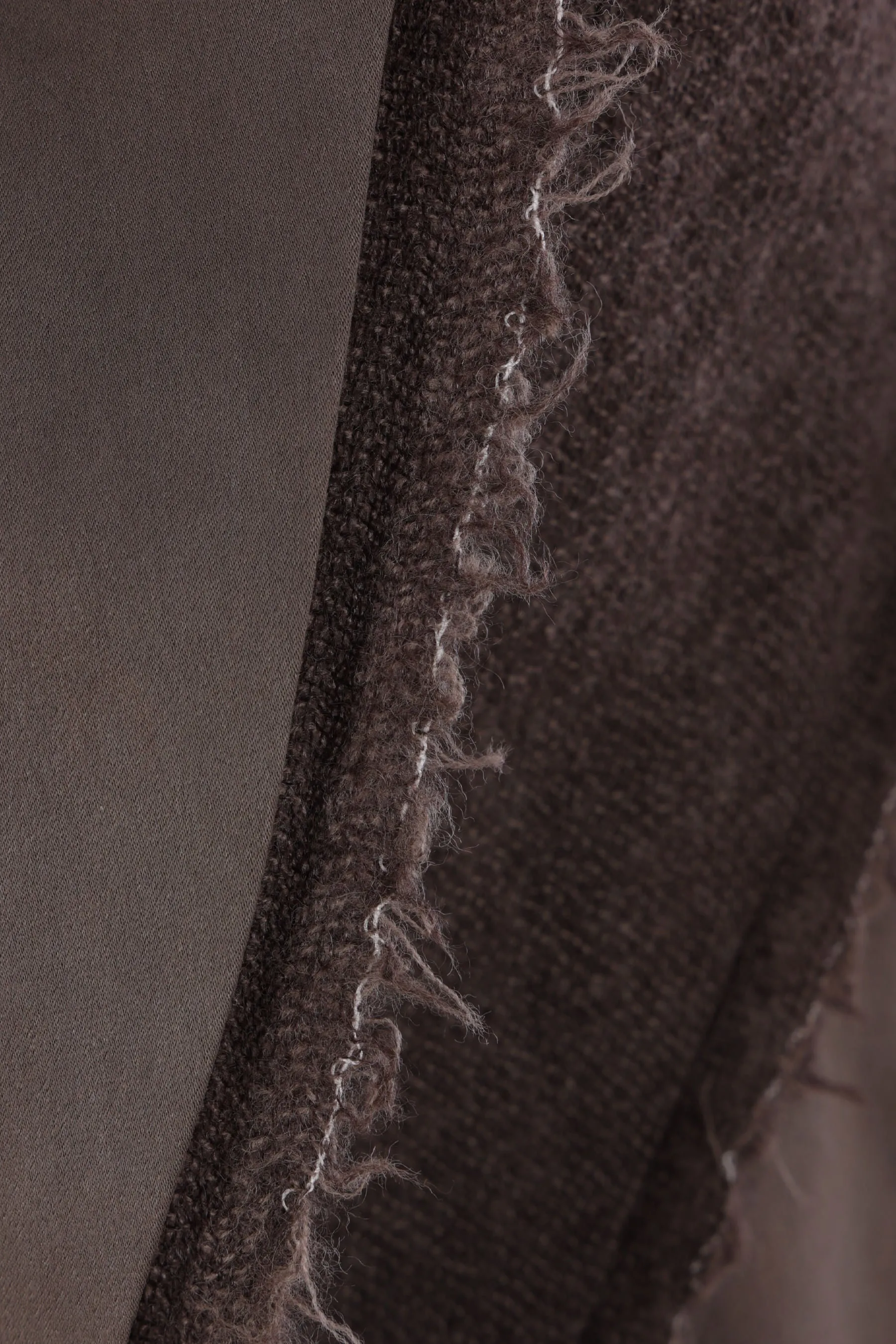 unstructured jacket in wool and silk