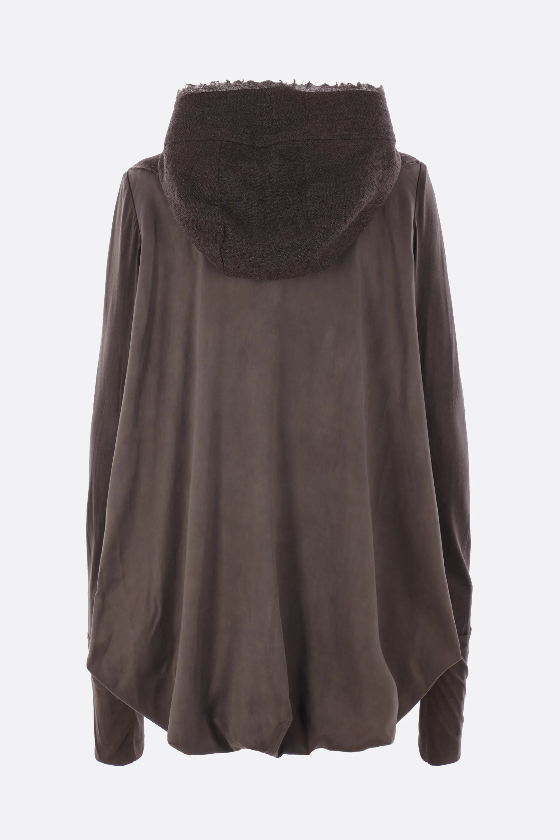 unstructured jacket in wool and silk