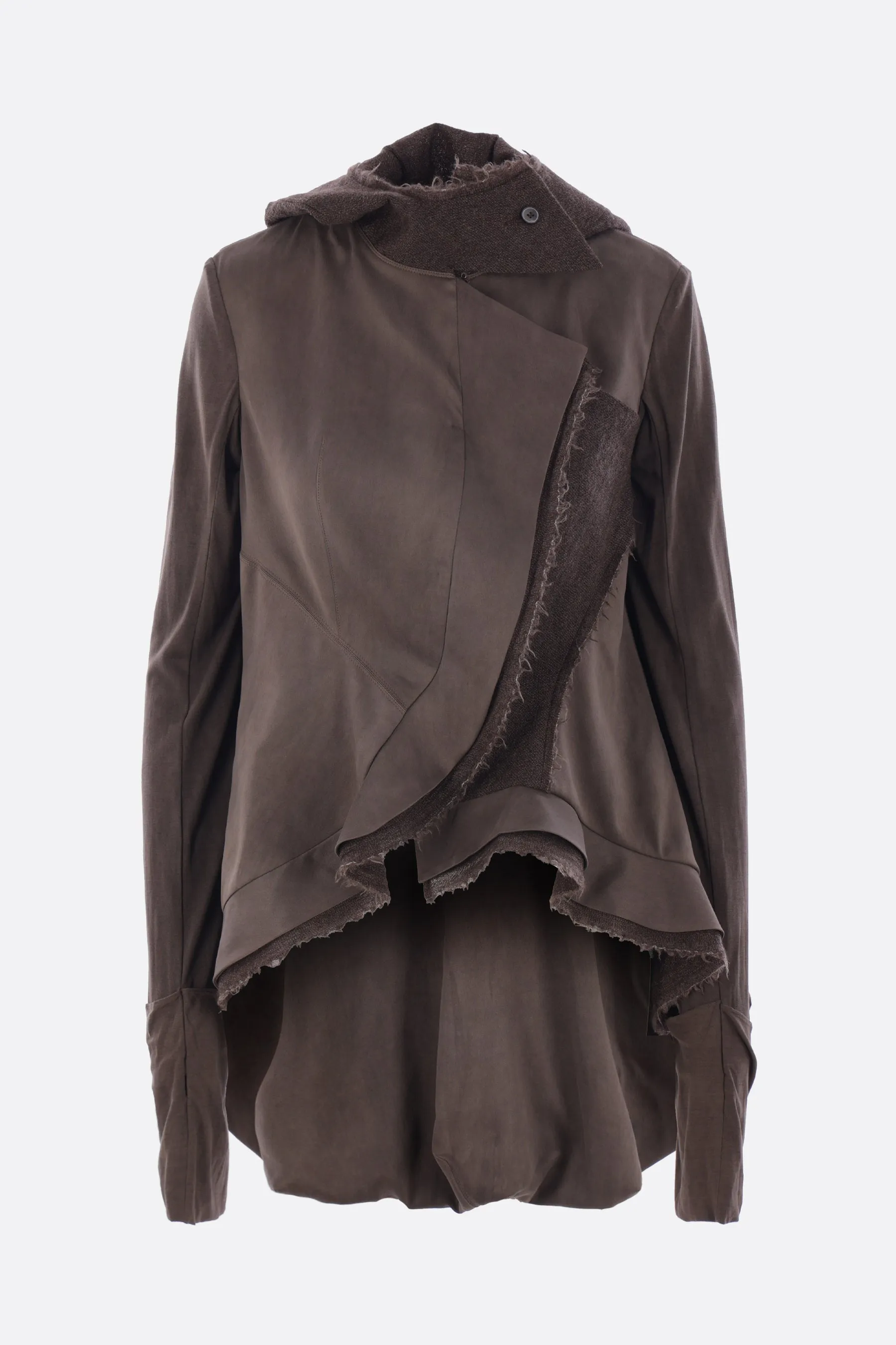 unstructured jacket in wool and silk