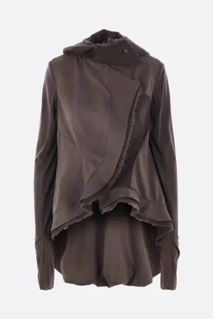 unstructured jacket in wool and silk