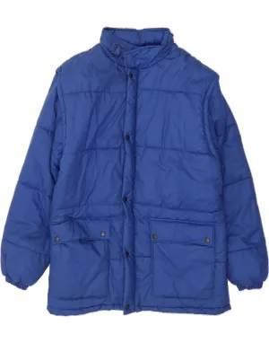 VINTAGE Mens Padded Jacket IT 54 2XL Blue Polyester