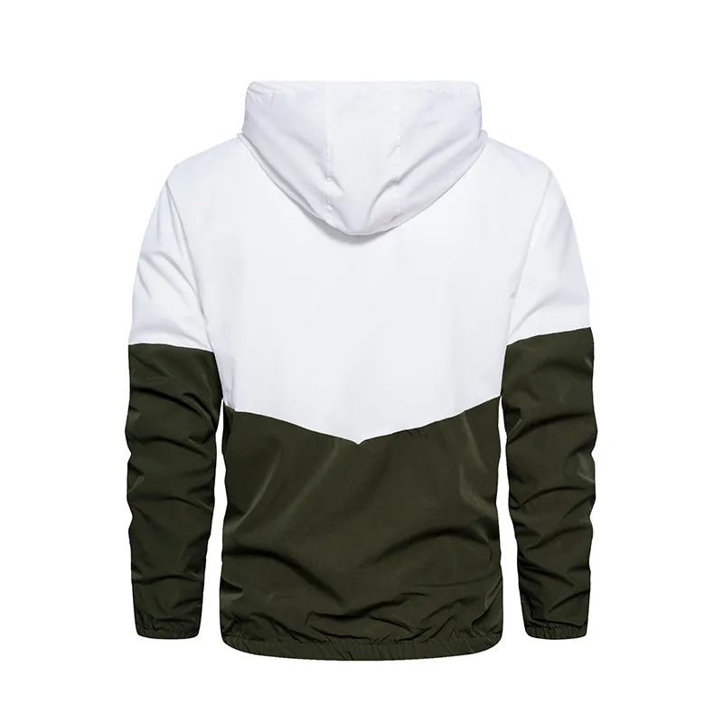 West Louis™ Patchwork Zipper Pockets Outwear Jacket Pants Set