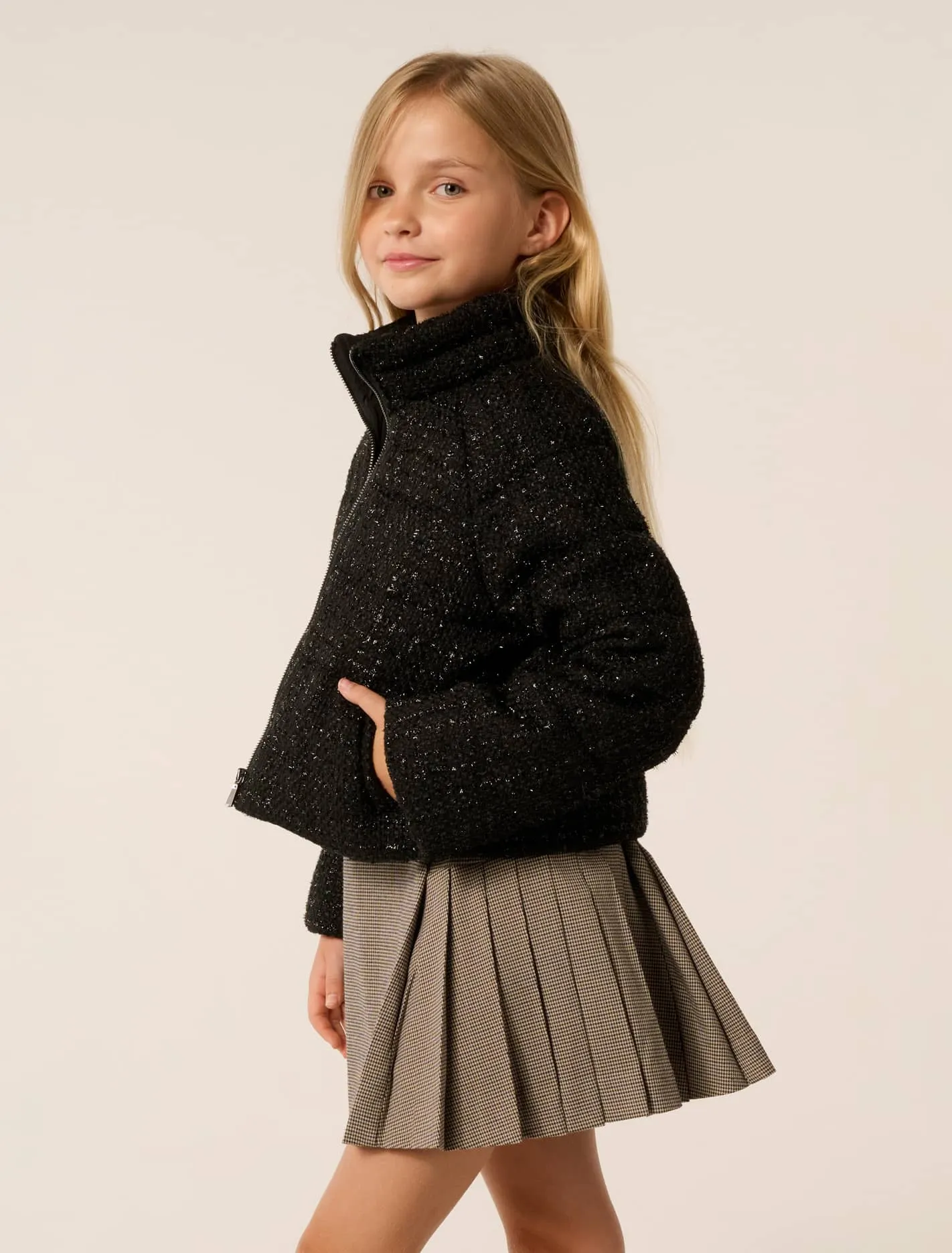 Wilhelmina Teen Boucle Puffer Jacket